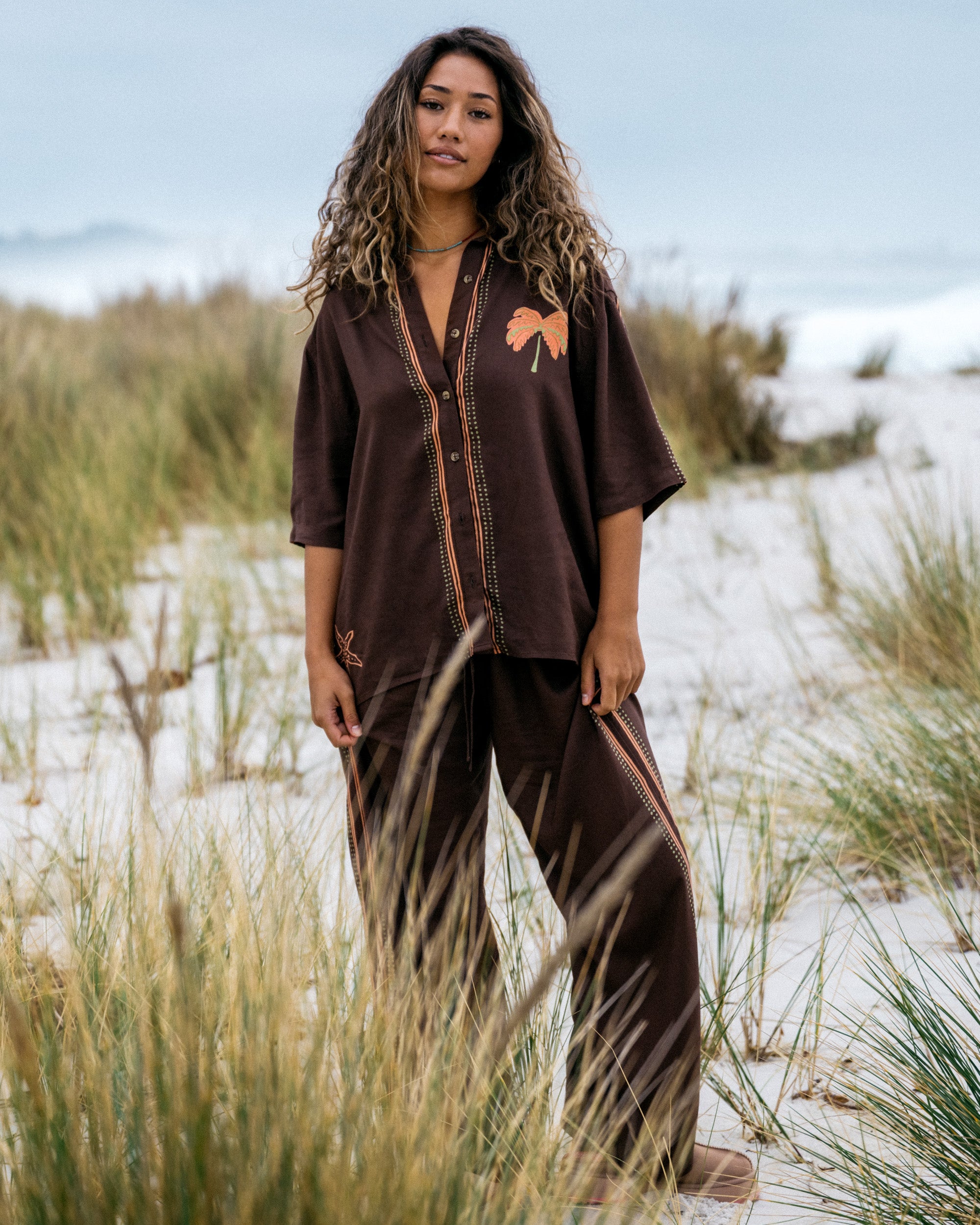 Womens Vacay Mode Elastic Pants