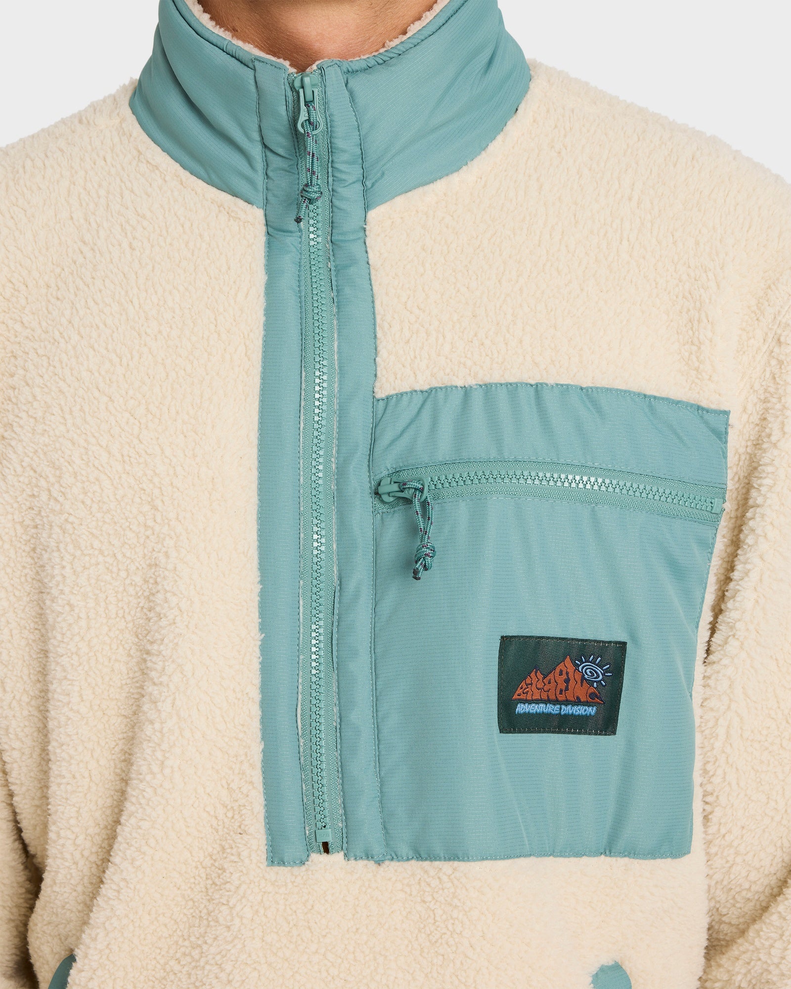 Mens Boundary Peak Mock Neck Half Zip Fleece Pullover