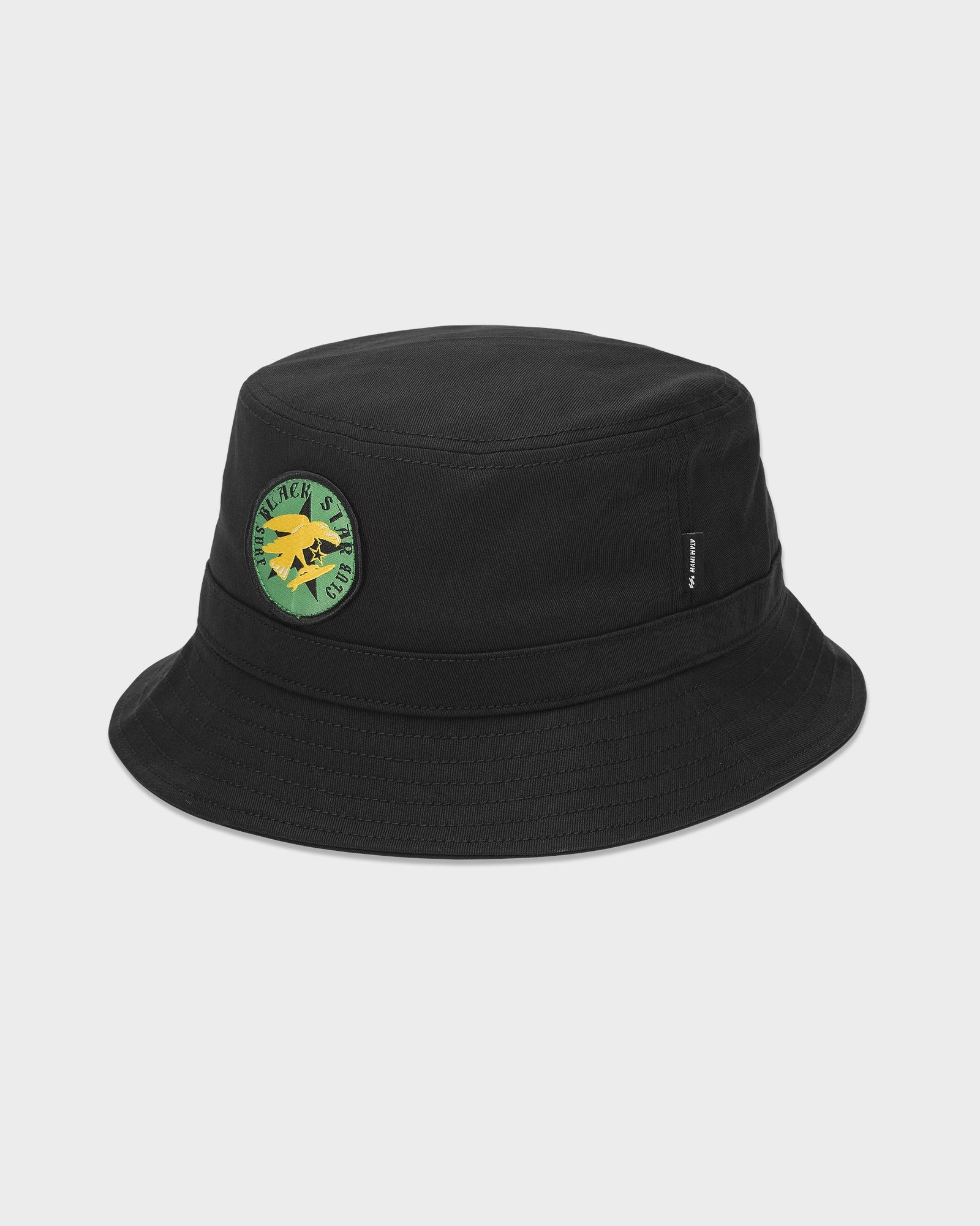 Mens Black Star Bucket Hat