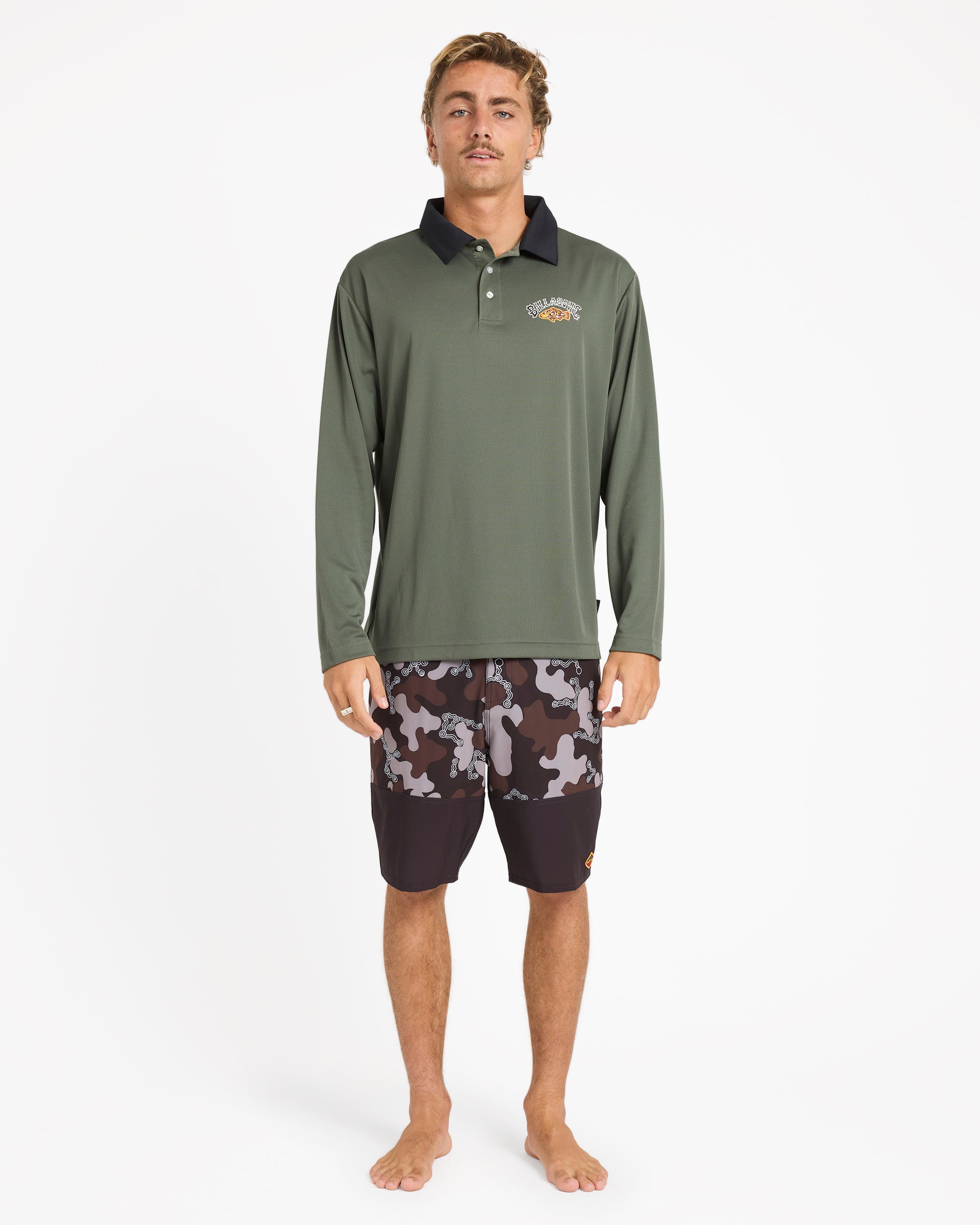 Mens Otis Mangrove Fisho Long Sleeve Rash Vest