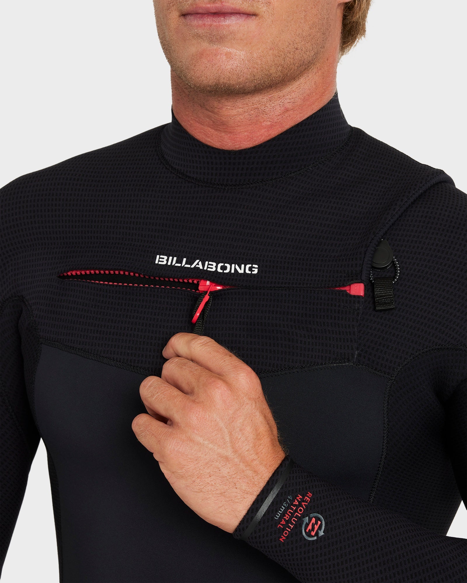 Mens 4/3 mm Revolution Natural Chest Zip Steamer Wetsuit