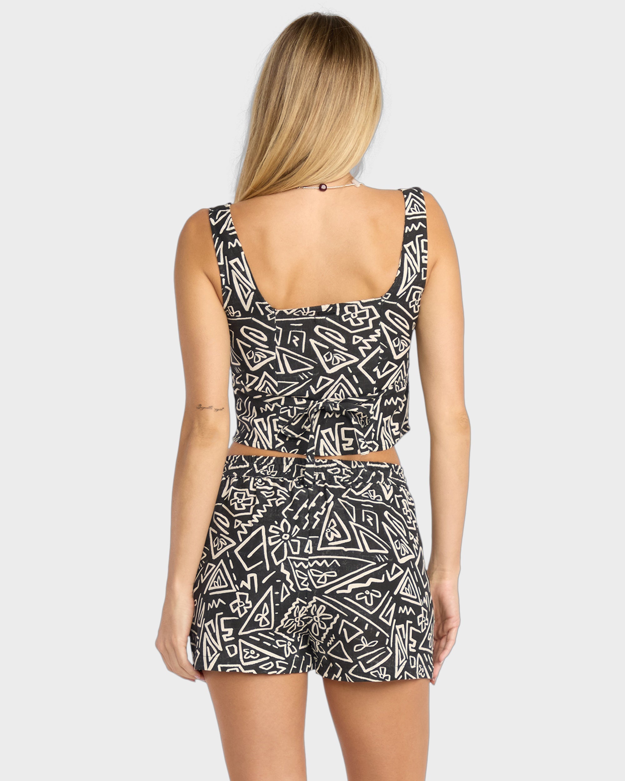 Womens Sunflower Elastic Waist Shorts