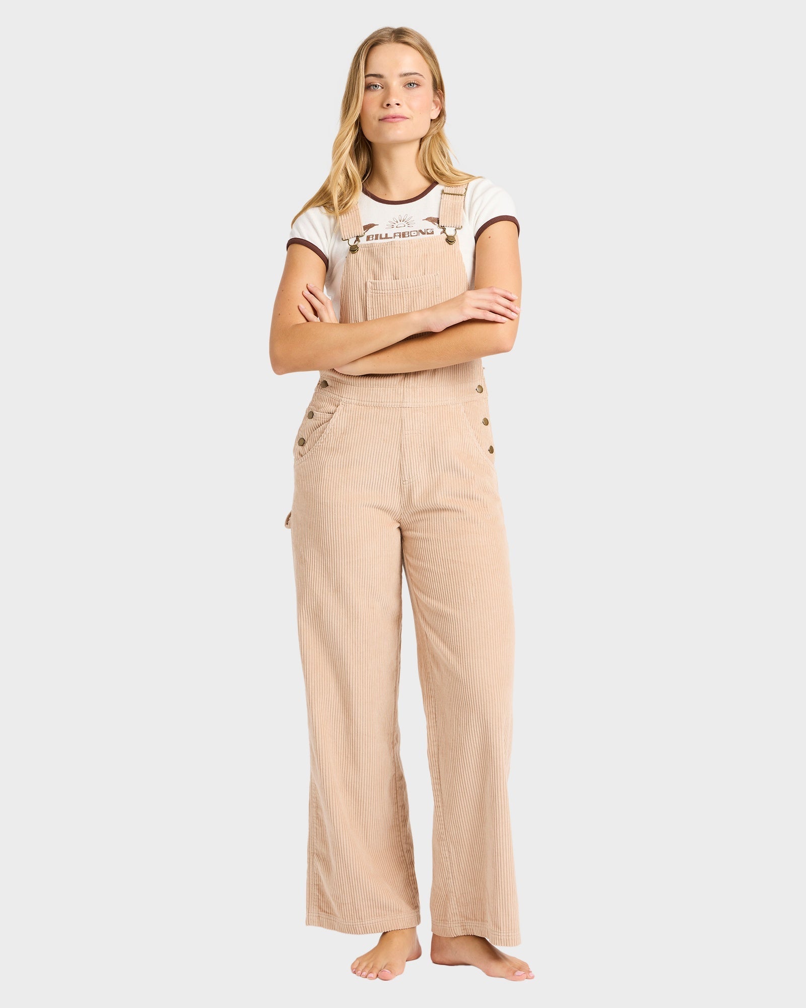 Womens Vacay Corduroy Overalls