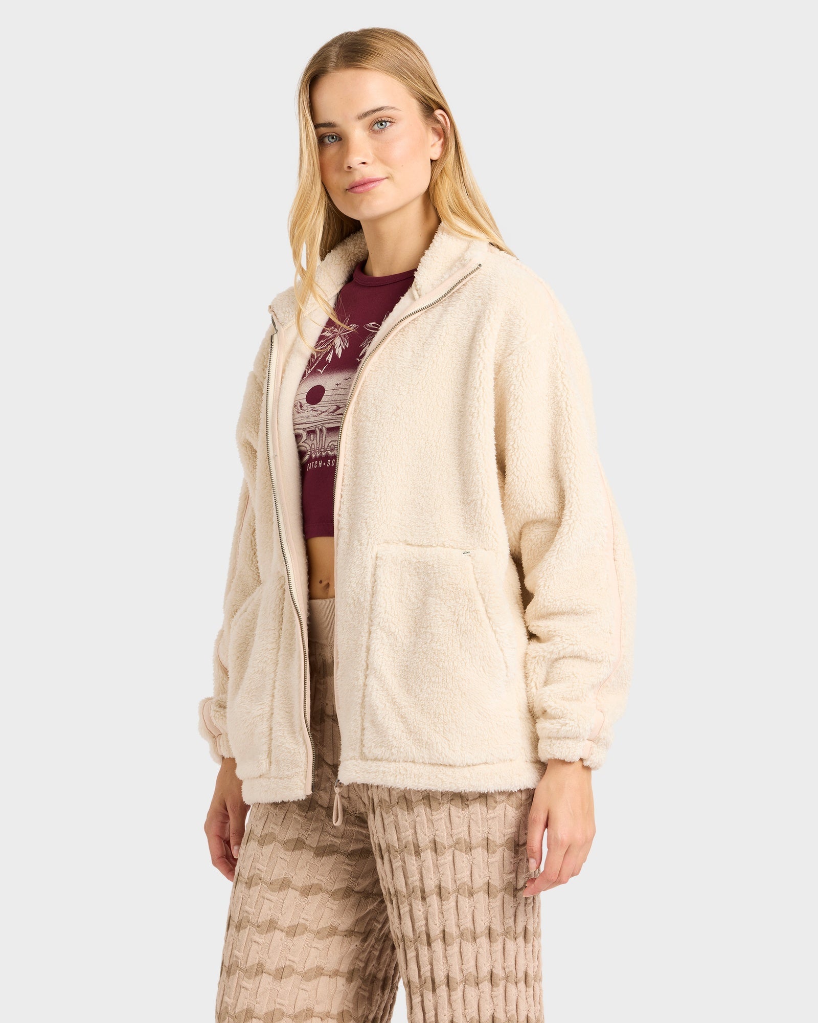 Womens Sweet Ride Zip Up Sherpa Jacket
