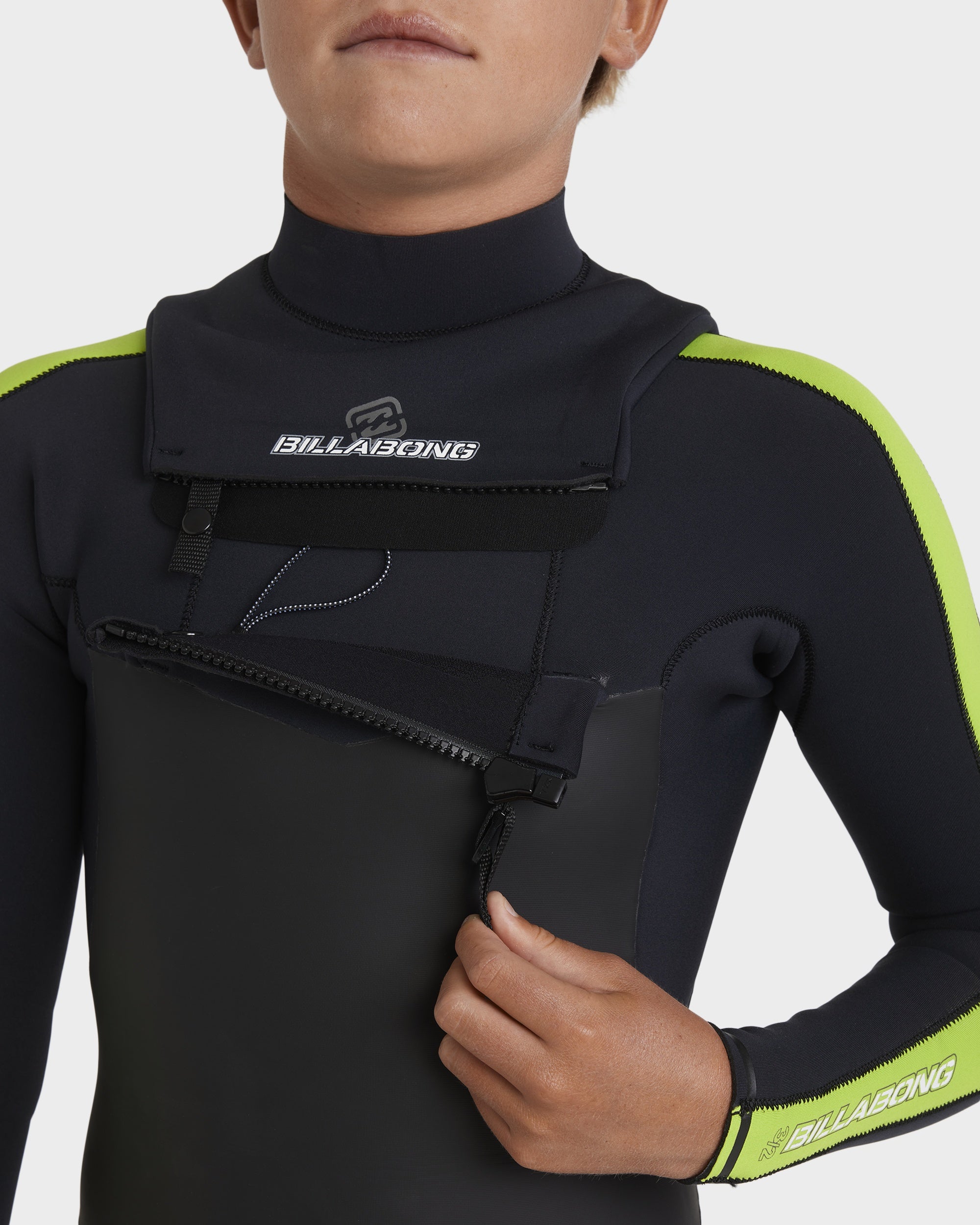 Boys 8-16 3/2mm Oscillator Chest Zip Steamer Wetsuit