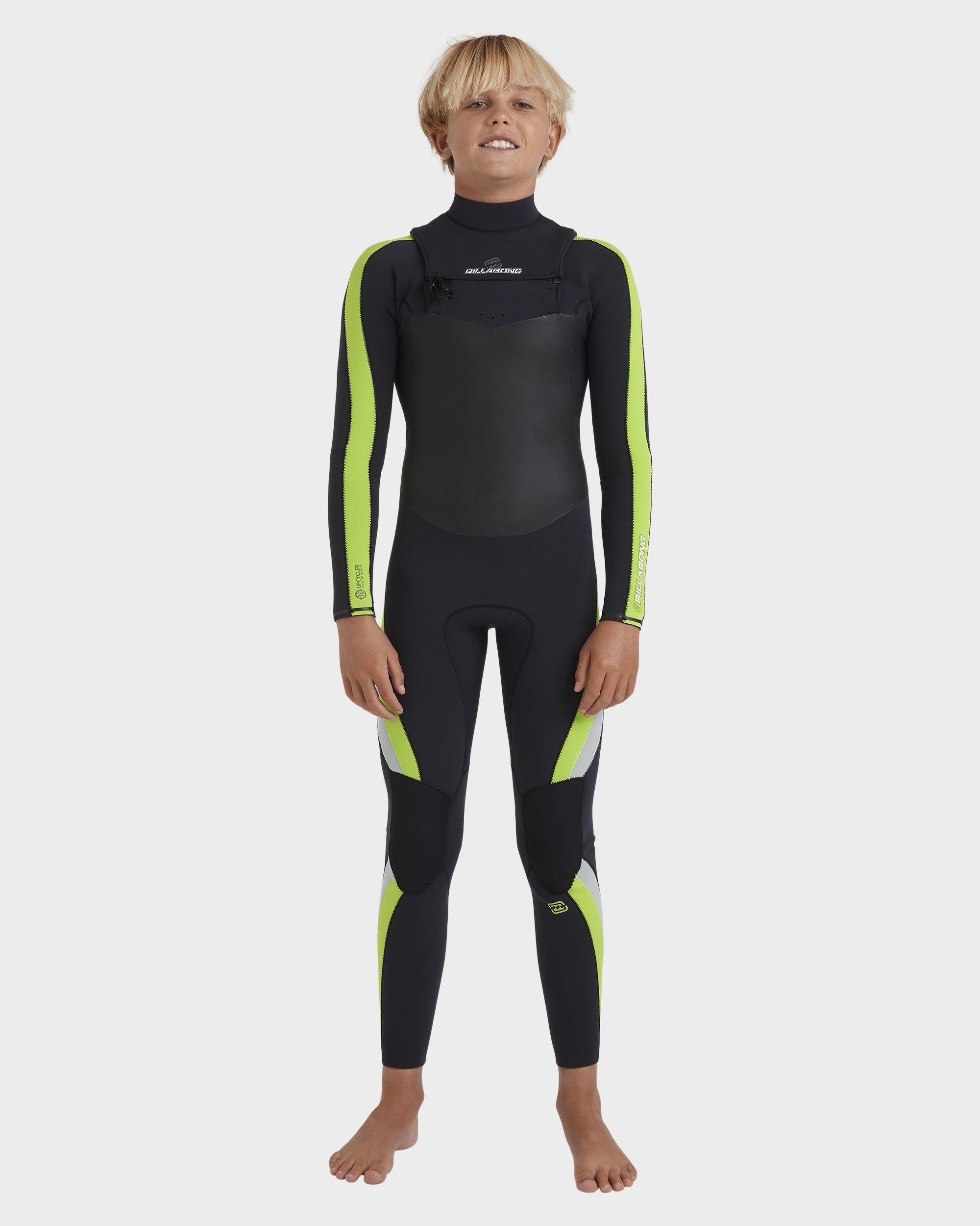 Boys 8-16 3/2mm Oscillator Chest Zip Steamer Wetsuit