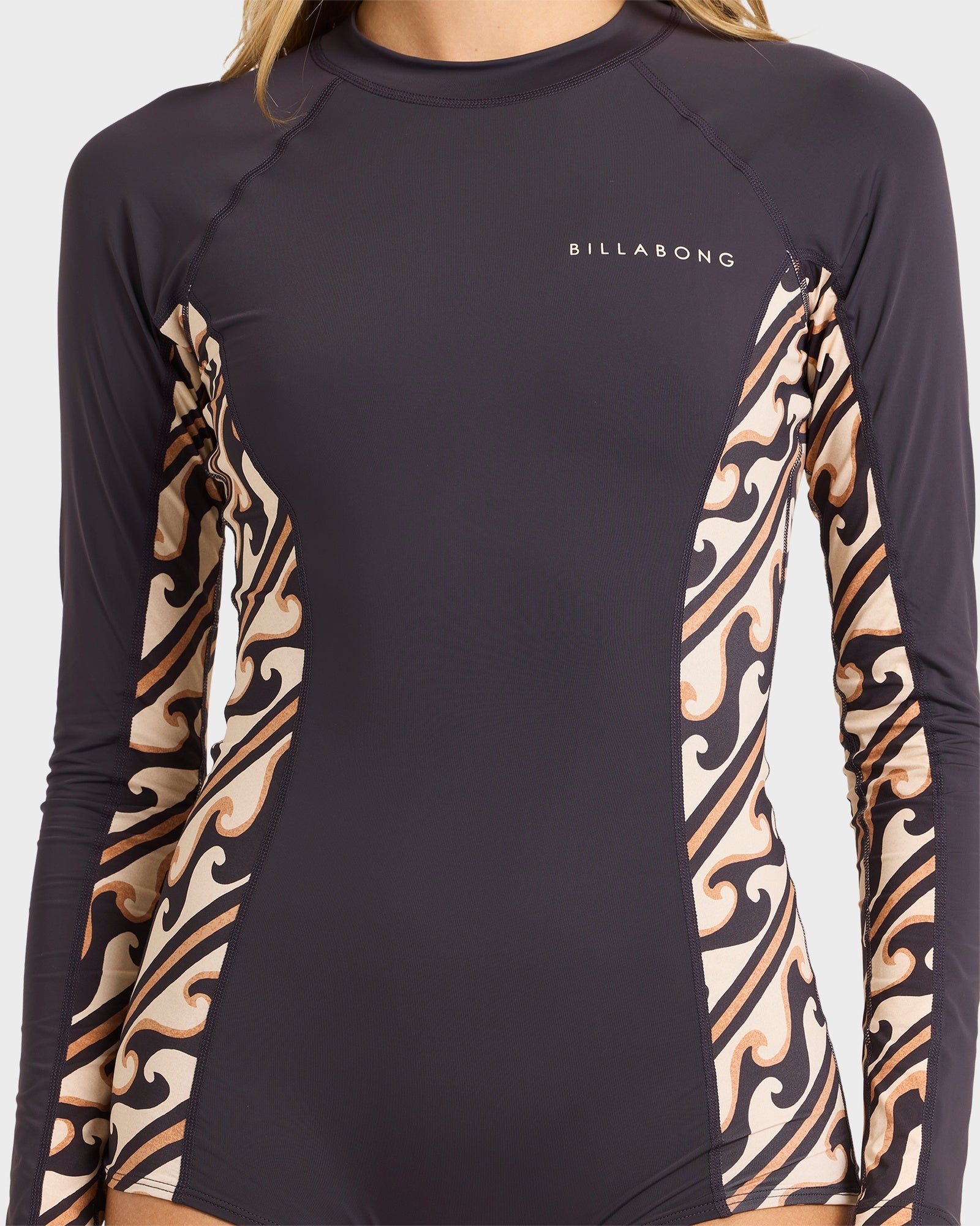 Womens Dark Wave Long Sleeve Bodysuit Rash Vest