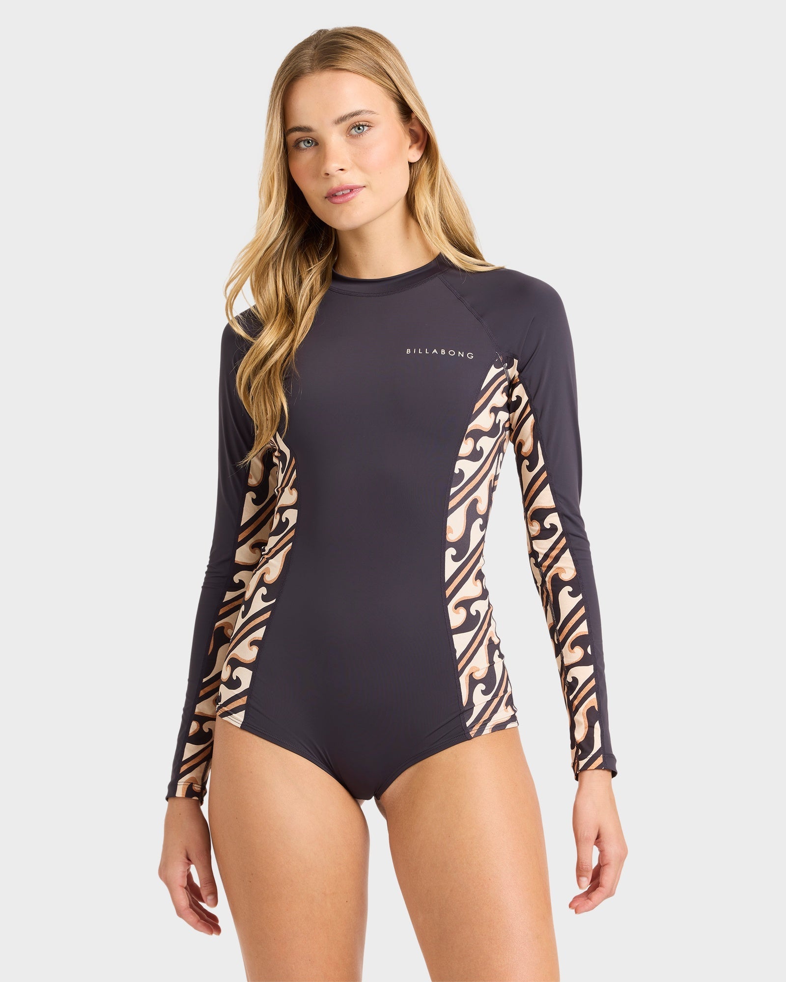 Womens Dark Wave Long Sleeve Bodysuit Rash Vest