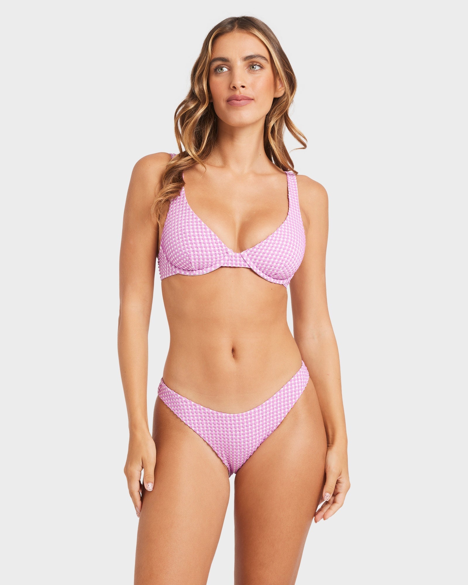 Womens Mini Wave Check Hike Bikini Bottom
