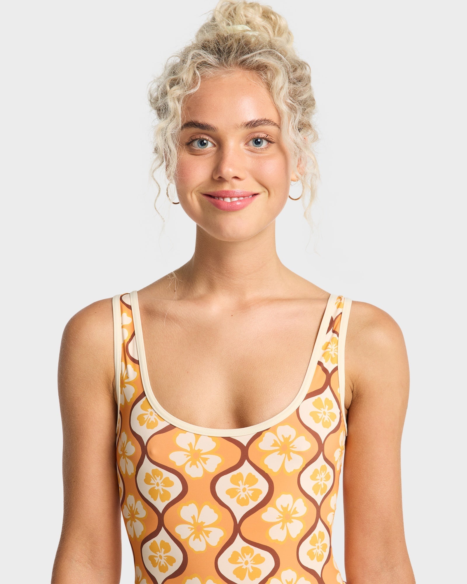 Womens Sol Groove Retro Surf Bodysuit One Piece Swimsuit