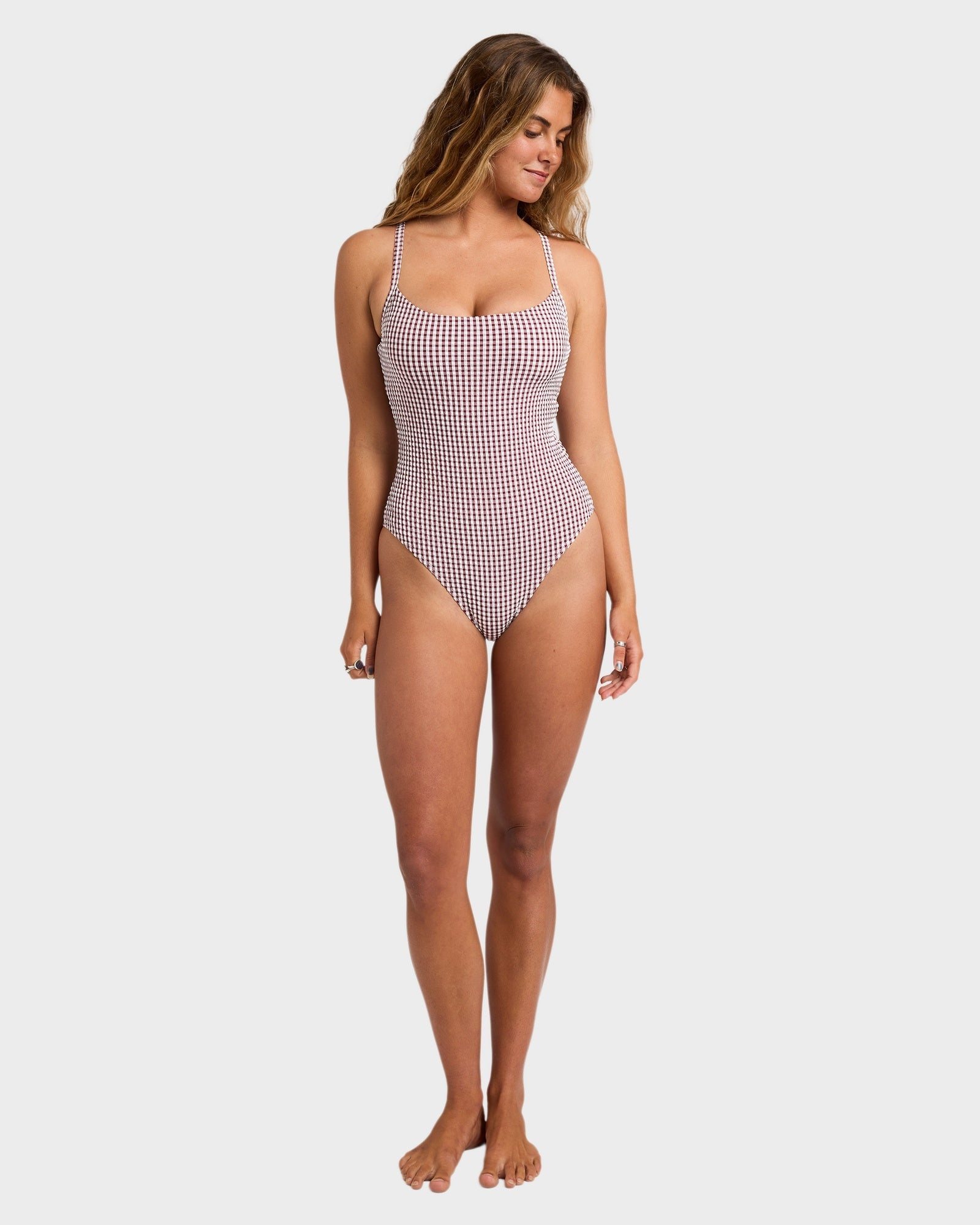 Womens Mini Wave Check Mia D/DD One Piece Swimsuit