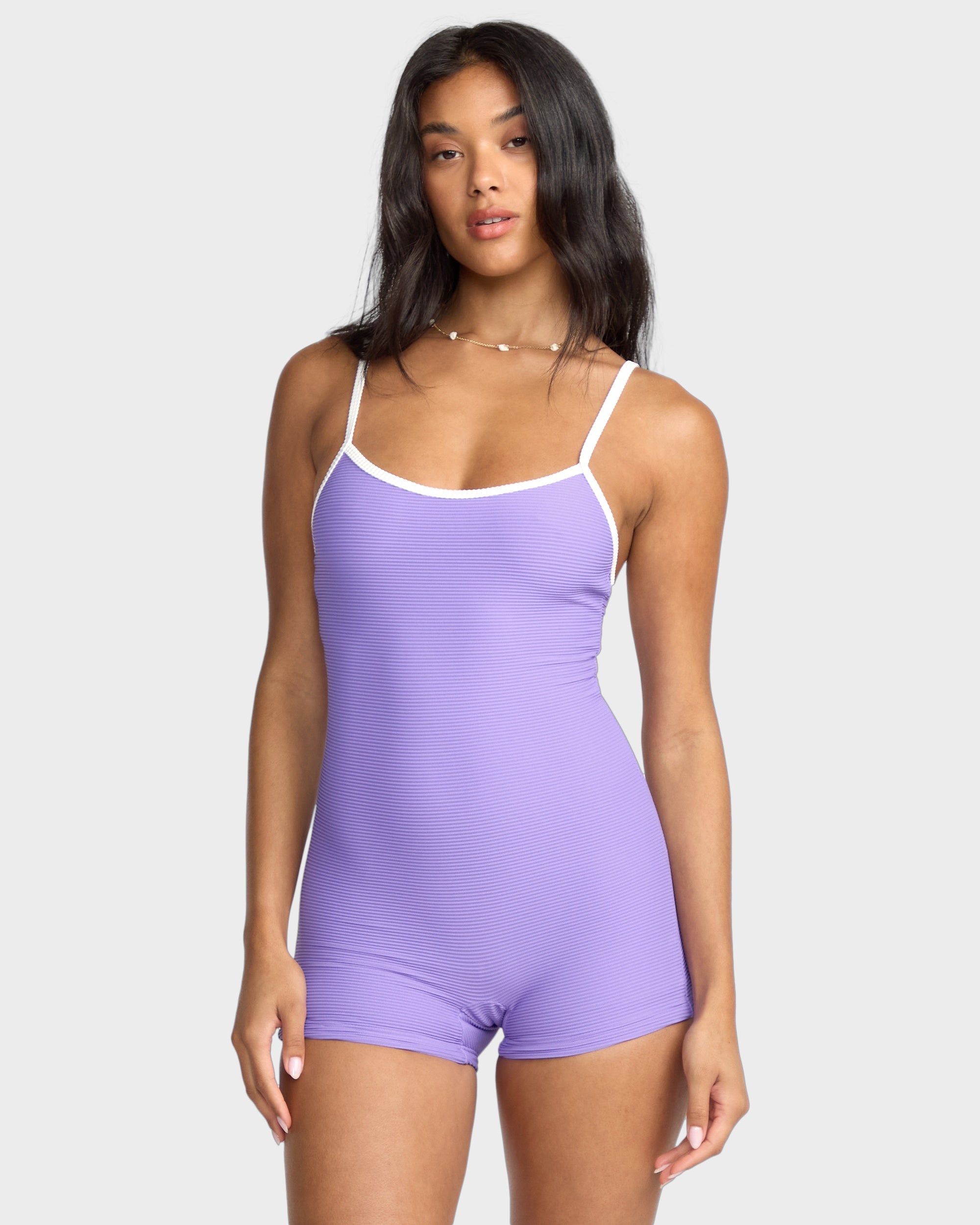 Womens Tanlines Retro Tank Surfsuit One Piece Swimsuit