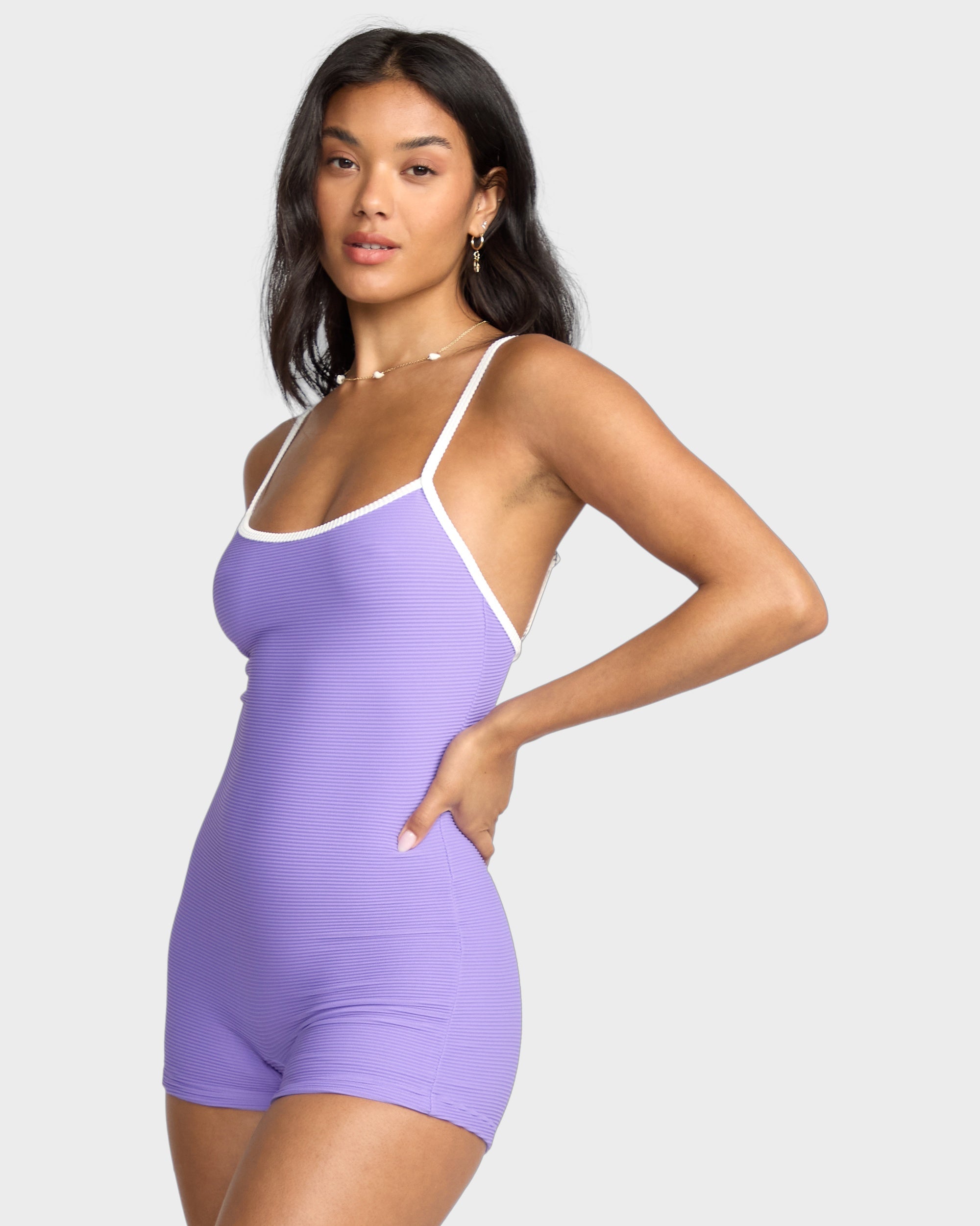 Womens Tanlines Retro Tank Surfsuit One Piece Swimsuit