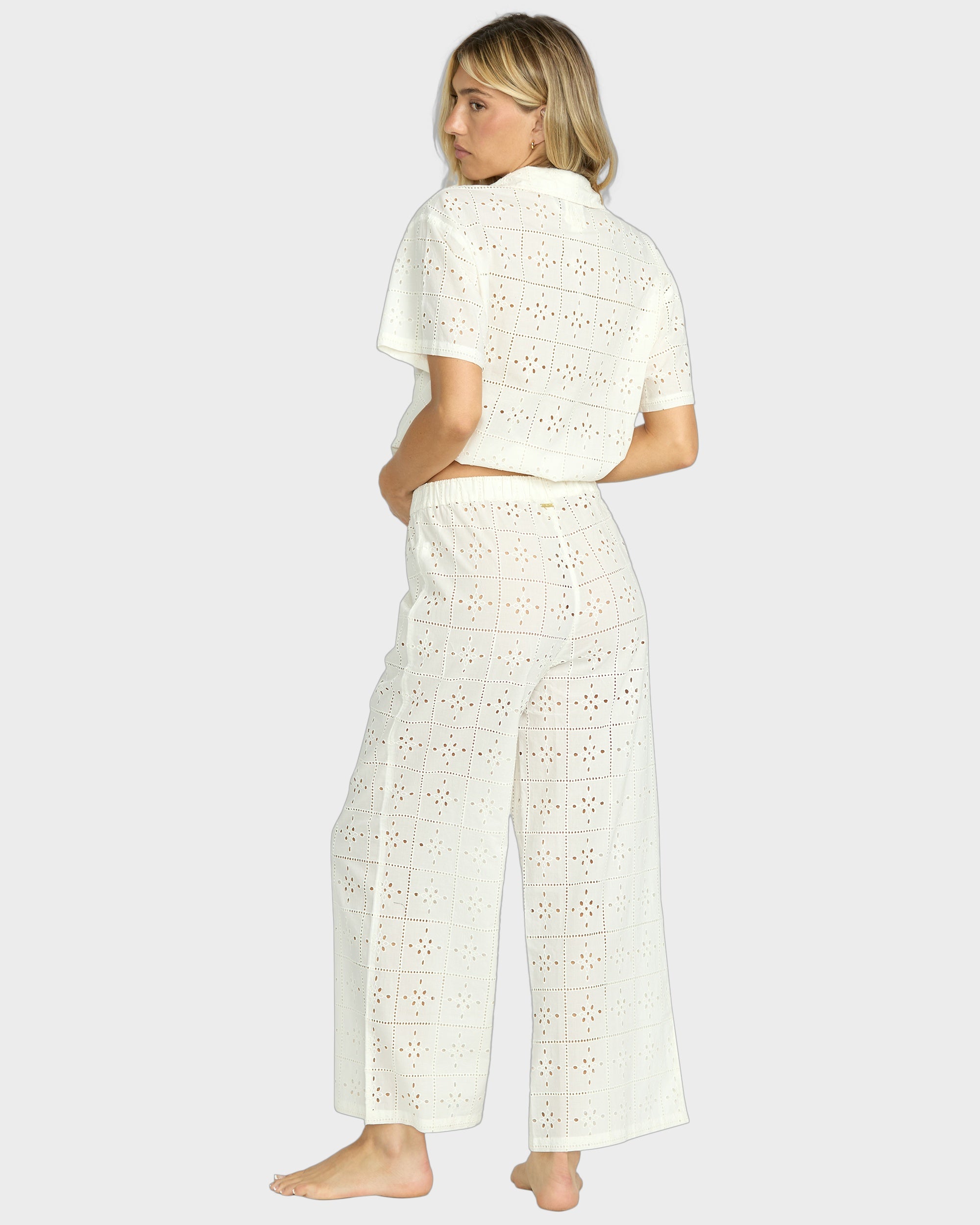 Womens Eyelet Crush Cover Up Pants