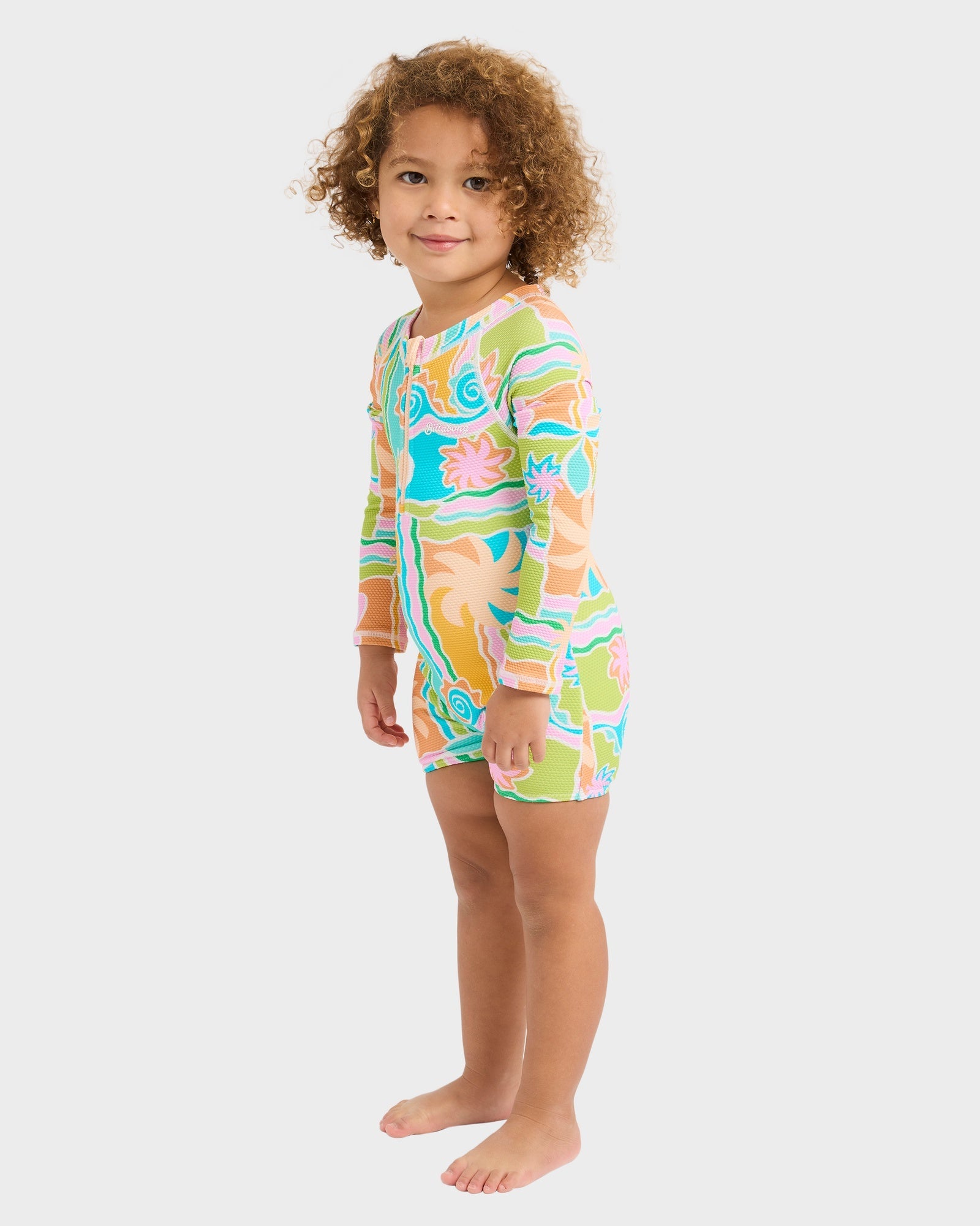 Girls 0-5 Sol Playa One Piece Shortie Long Sleeve Rash Vest