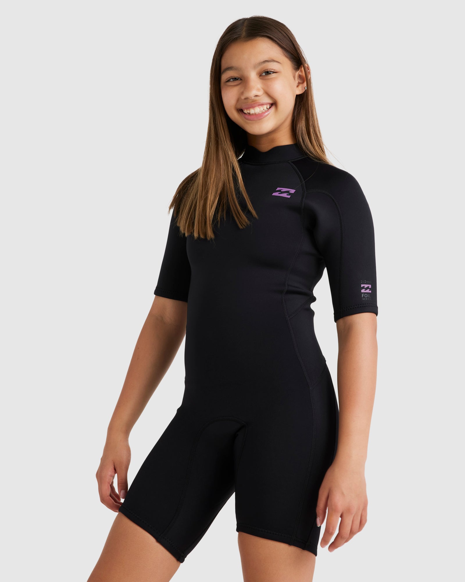 Girls 6-16 2/2 Foil Back Zip Springsuit