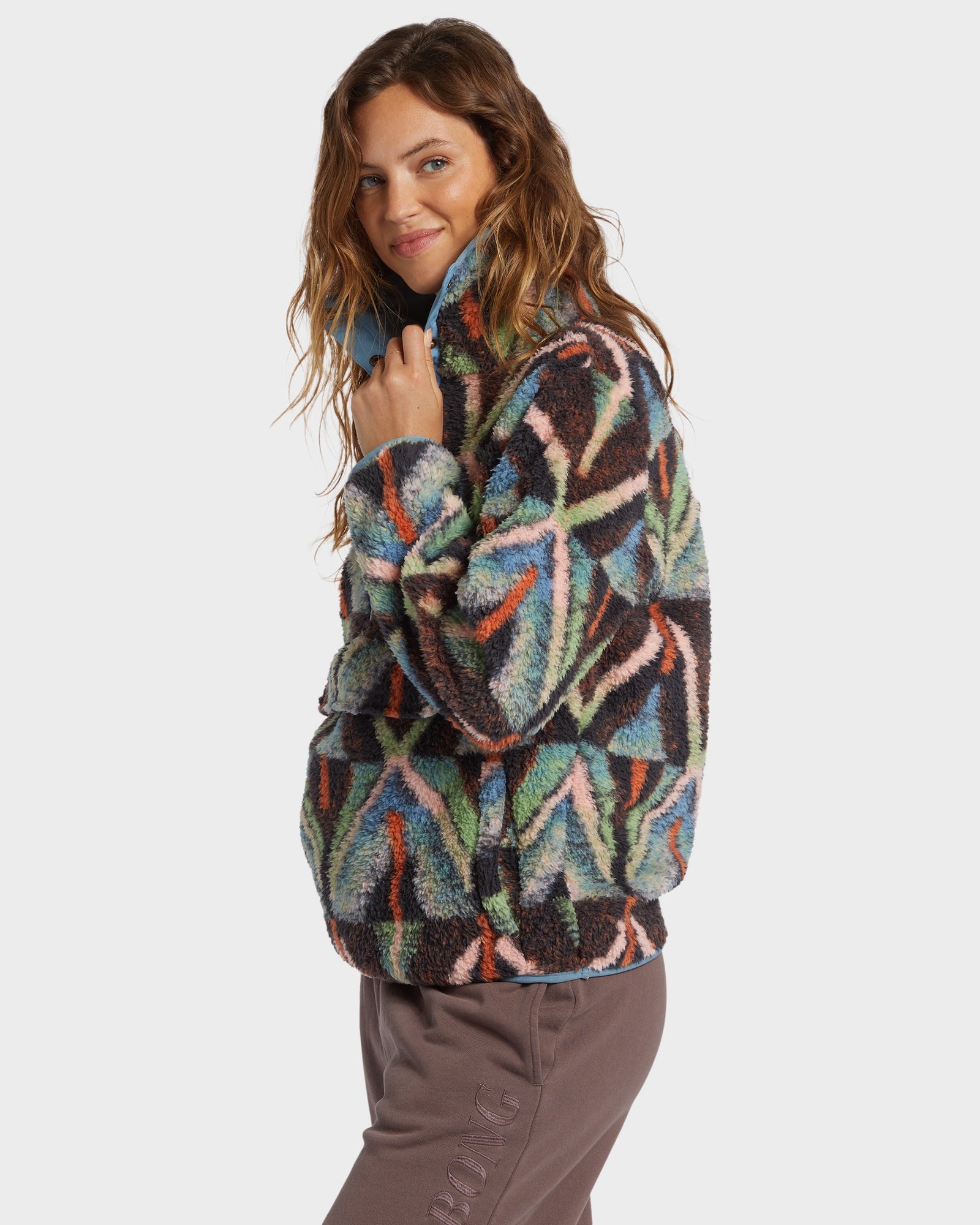 Womens Switchback Snap Up Fleece Pullover