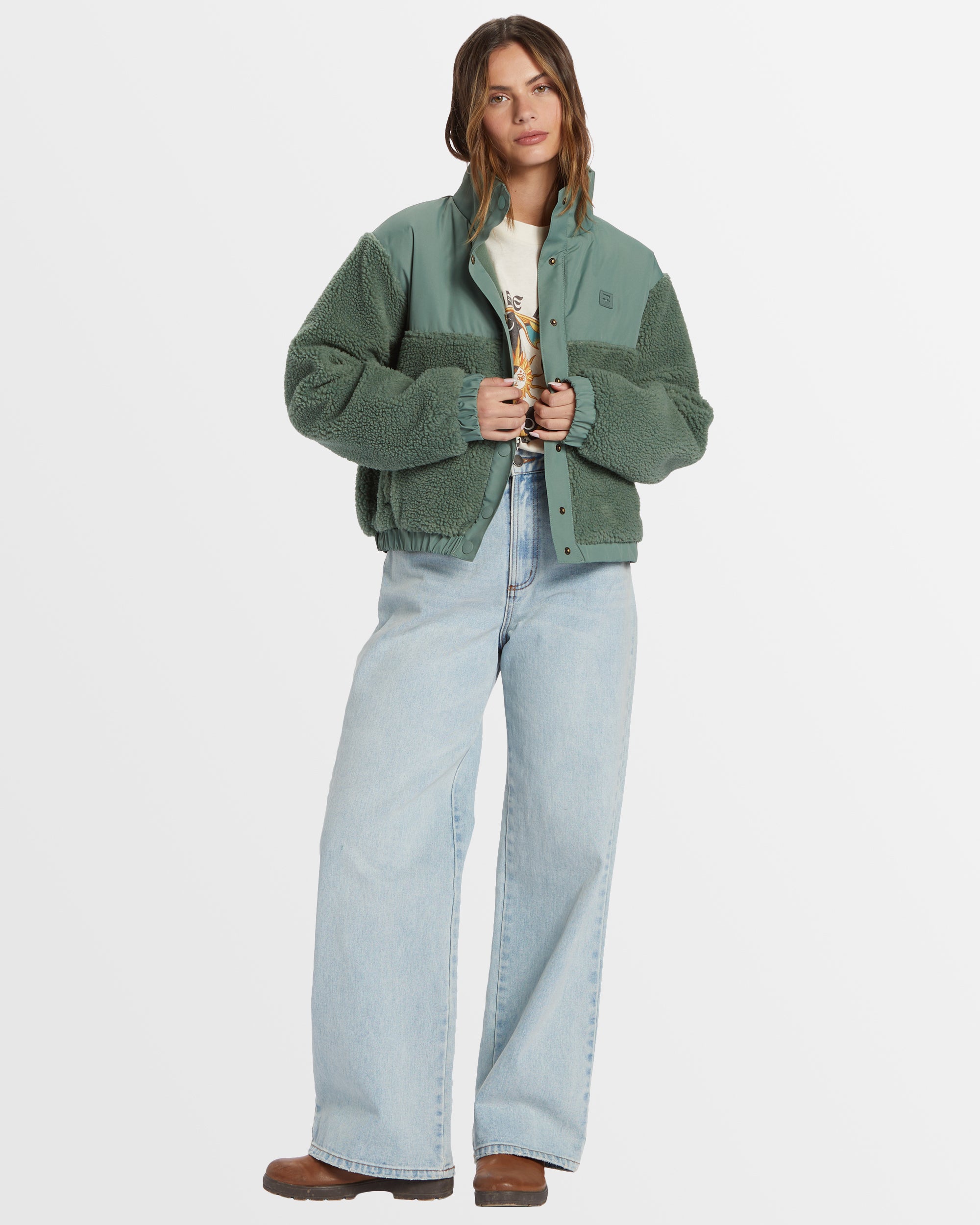 Womens Lost Trails Button Up Fleece Jacket