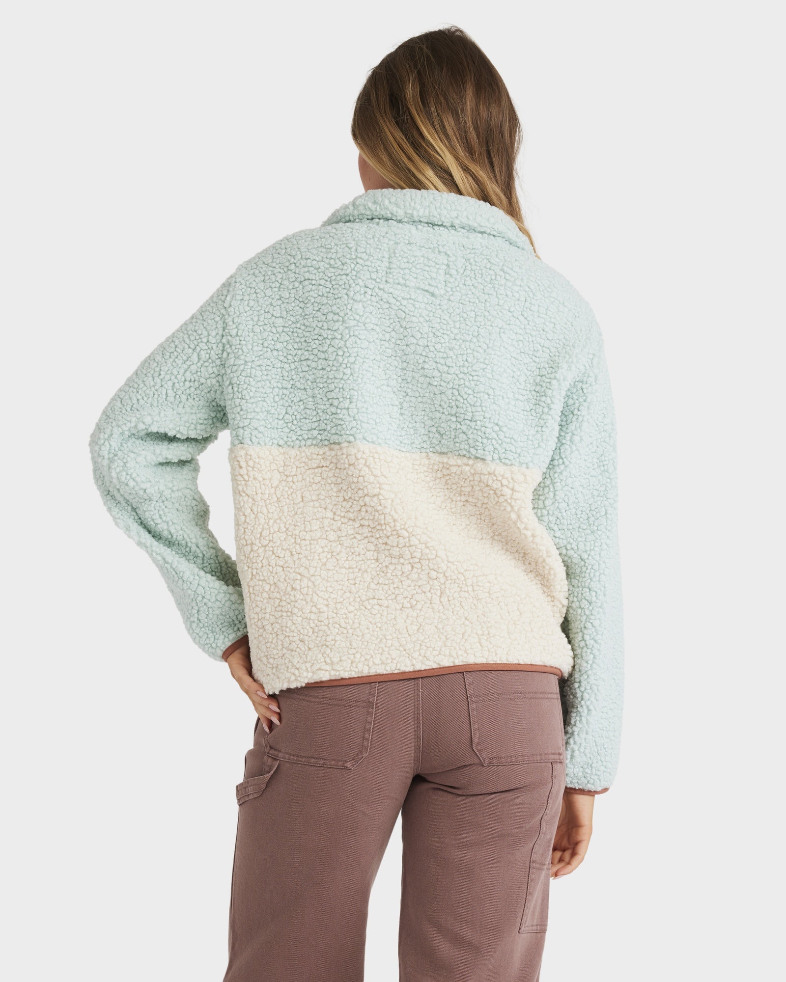 Womens Horizon Colorblock Half Zip Fleece Pullover