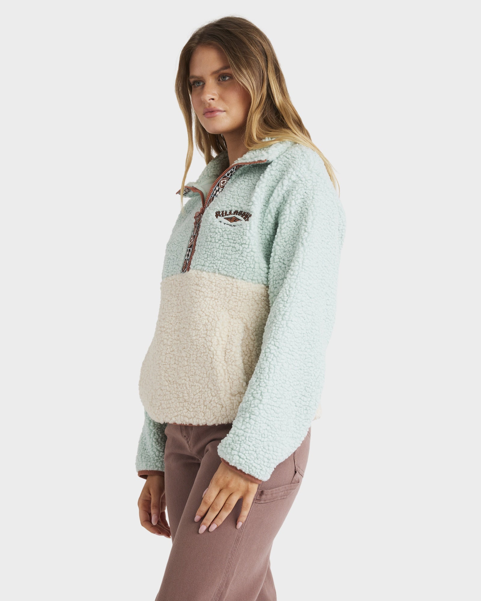 Womens Horizon Colorblock Half Zip Fleece Pullover
