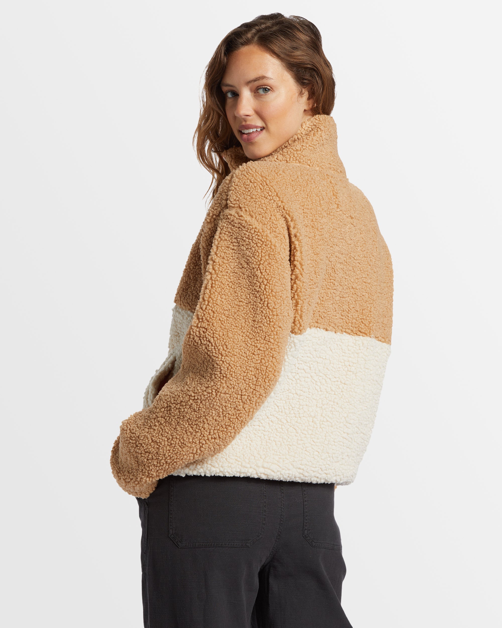 Womens Horizon Colorblock Half Zip Fleece Pullover