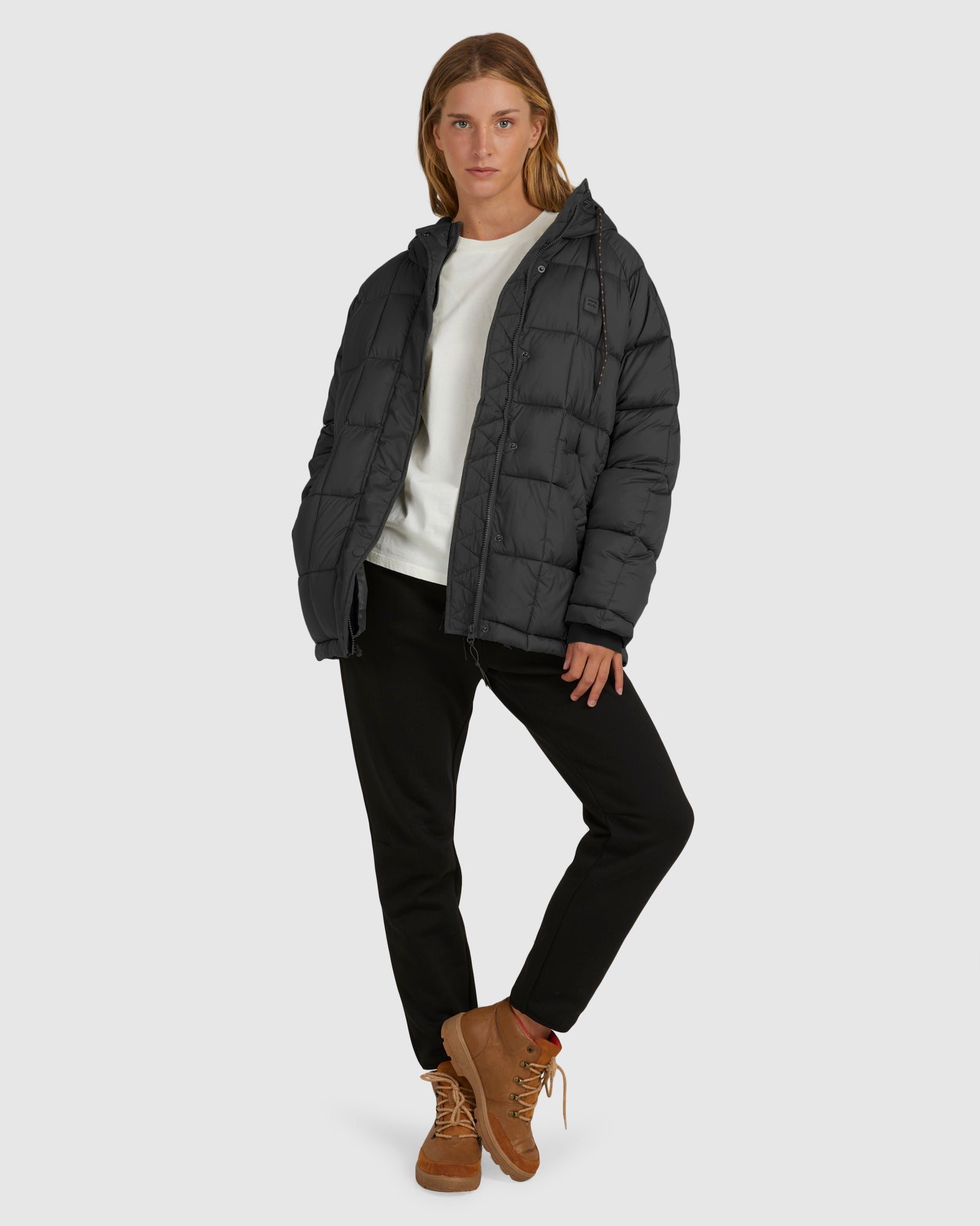 Womens Venture On Puff Zip-Up Hooded Jacket