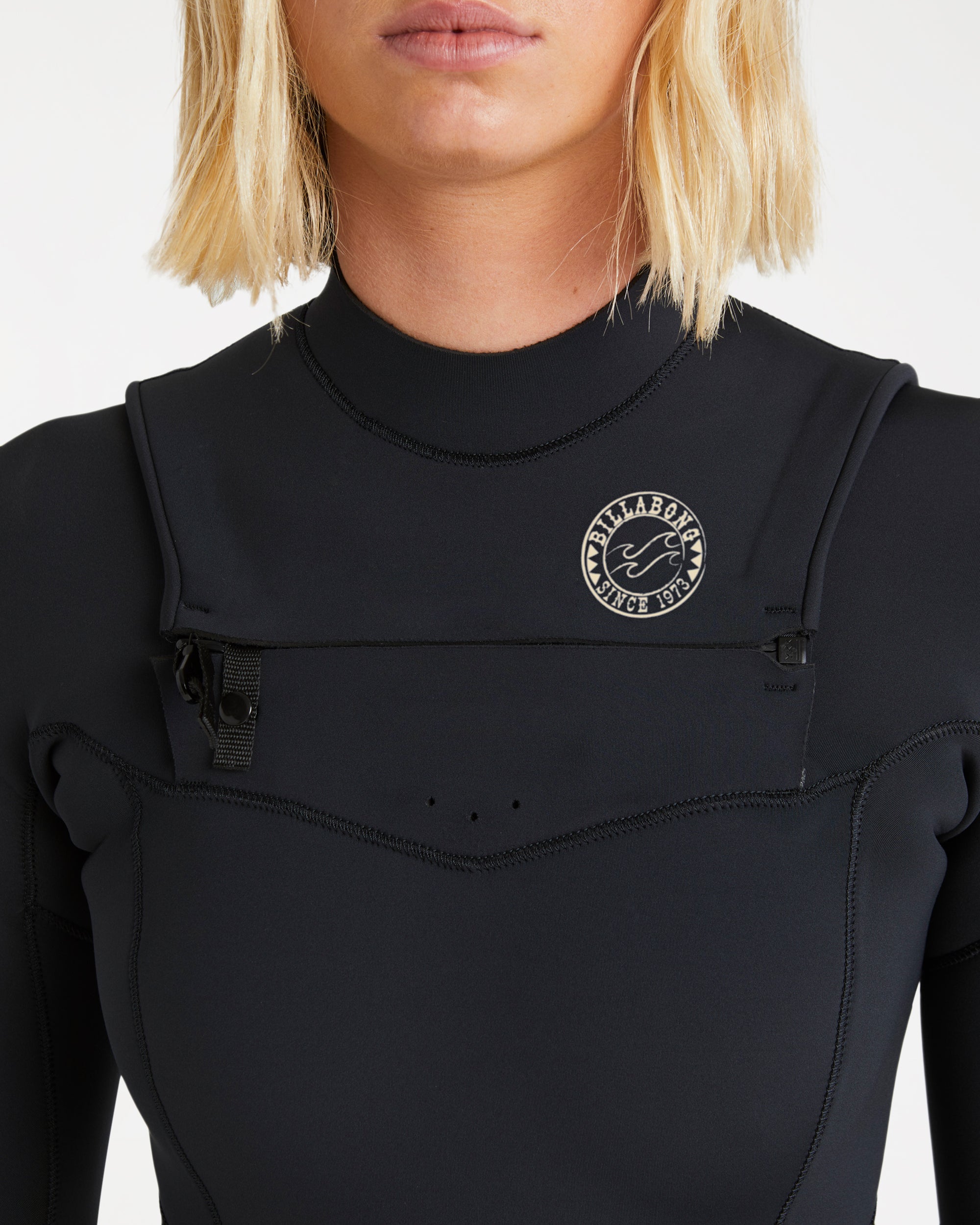 Womens 3/2mm Salty Natural Chest Zip Wetsuit