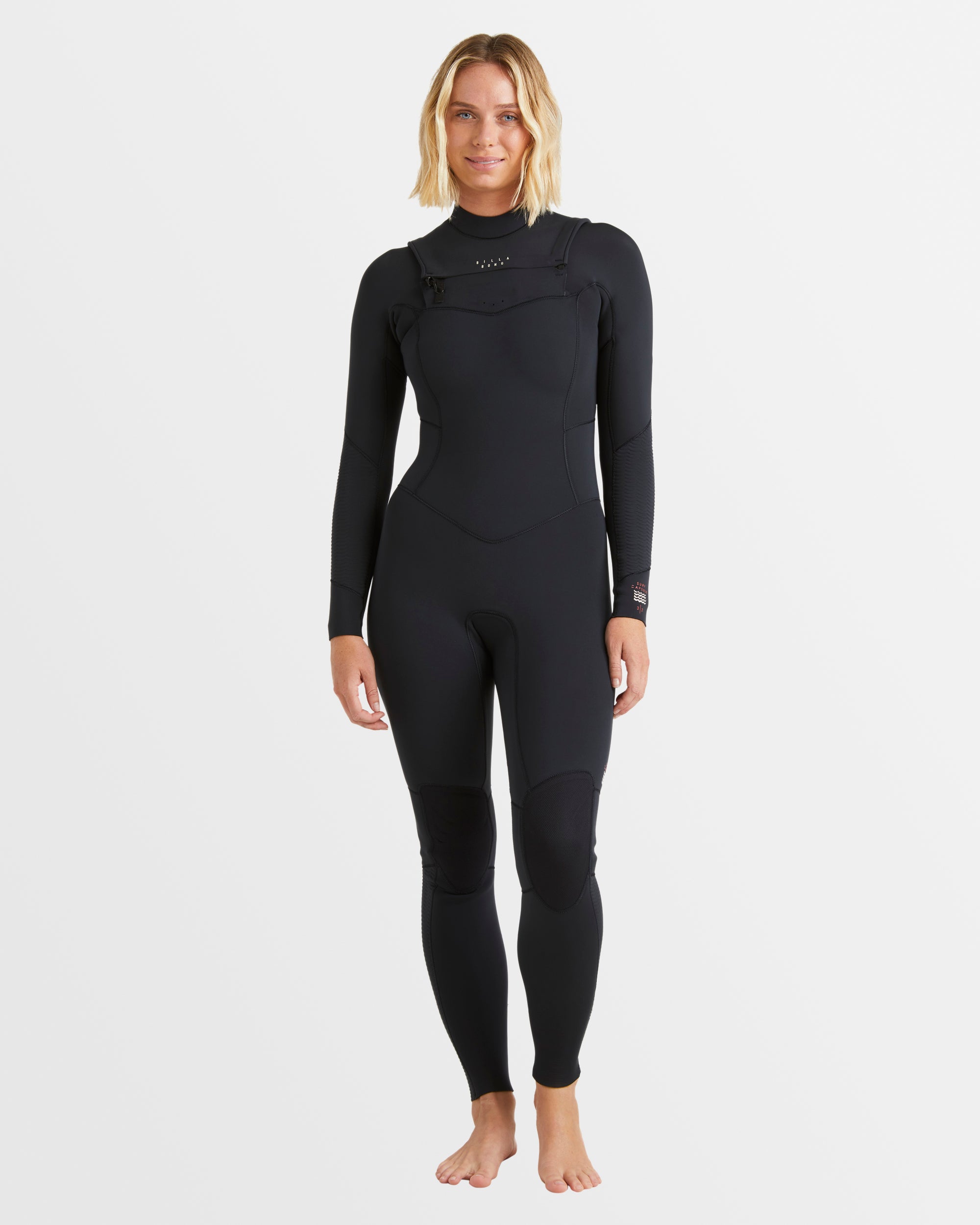 Womens 3/2mm Salty Natural Chest Zip Wetsuit