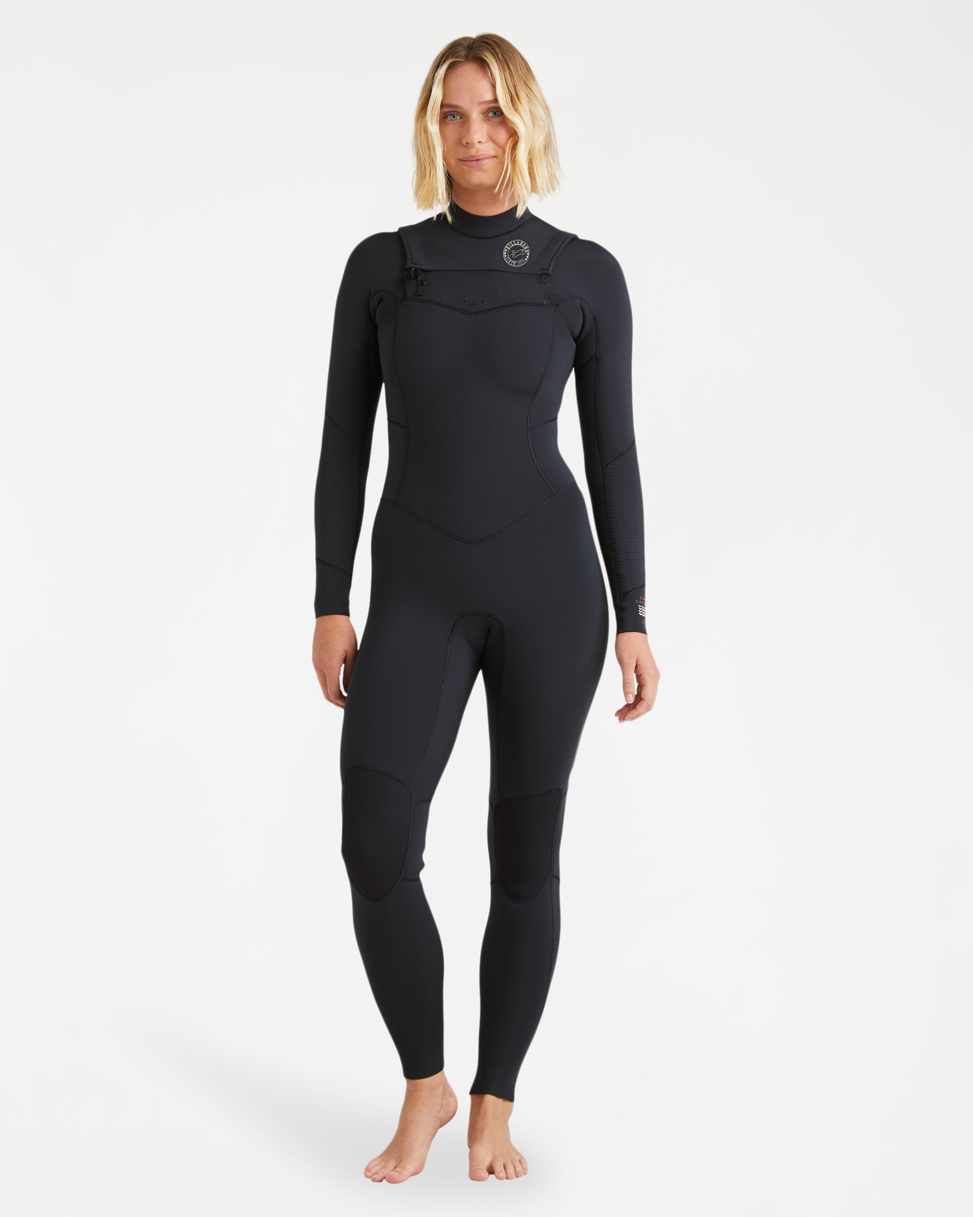 Womens 3/2mm Salty Natural Chest Zip Wetsuit