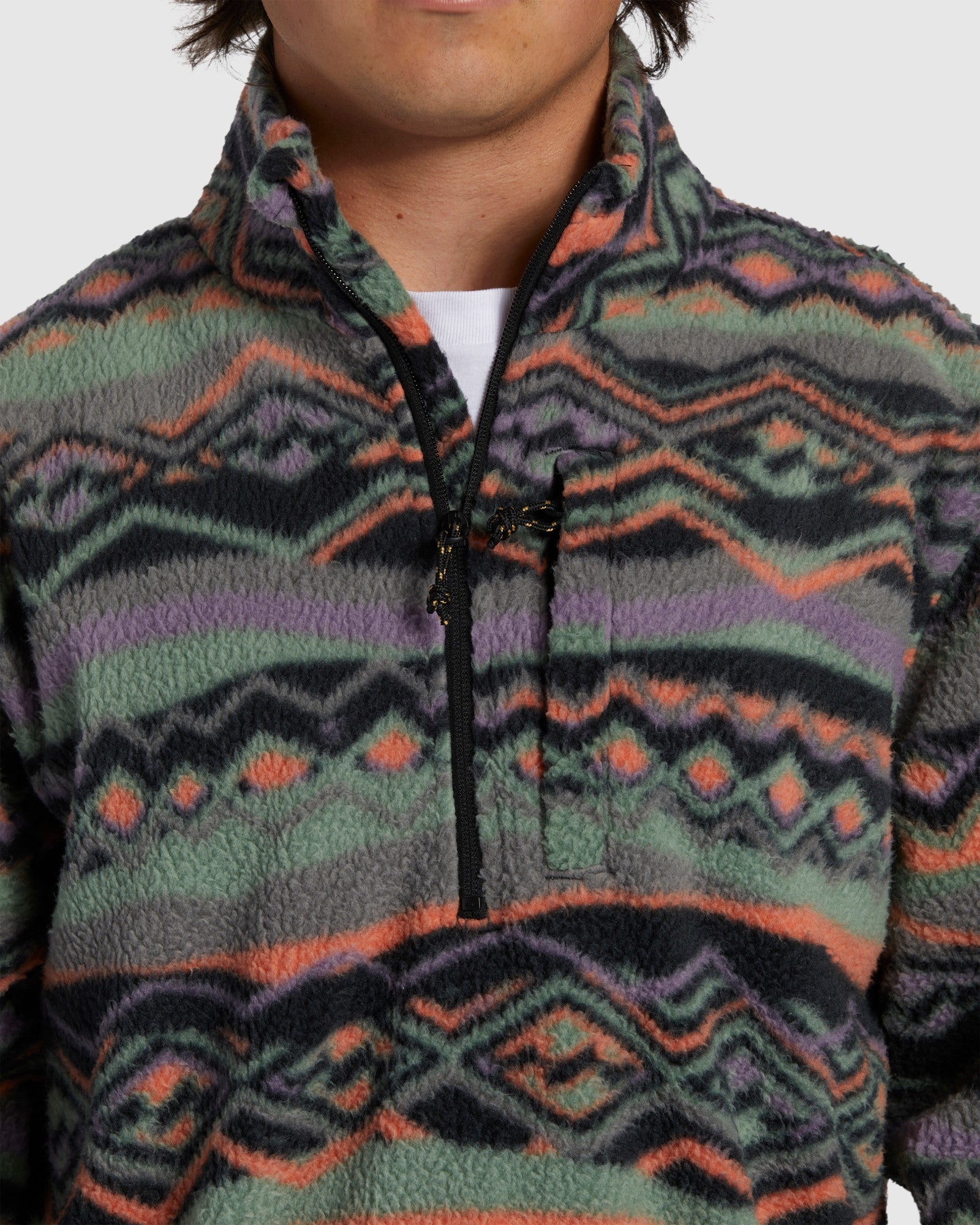 Mens A/Div Boundary Mock Neck Fleece Pullover