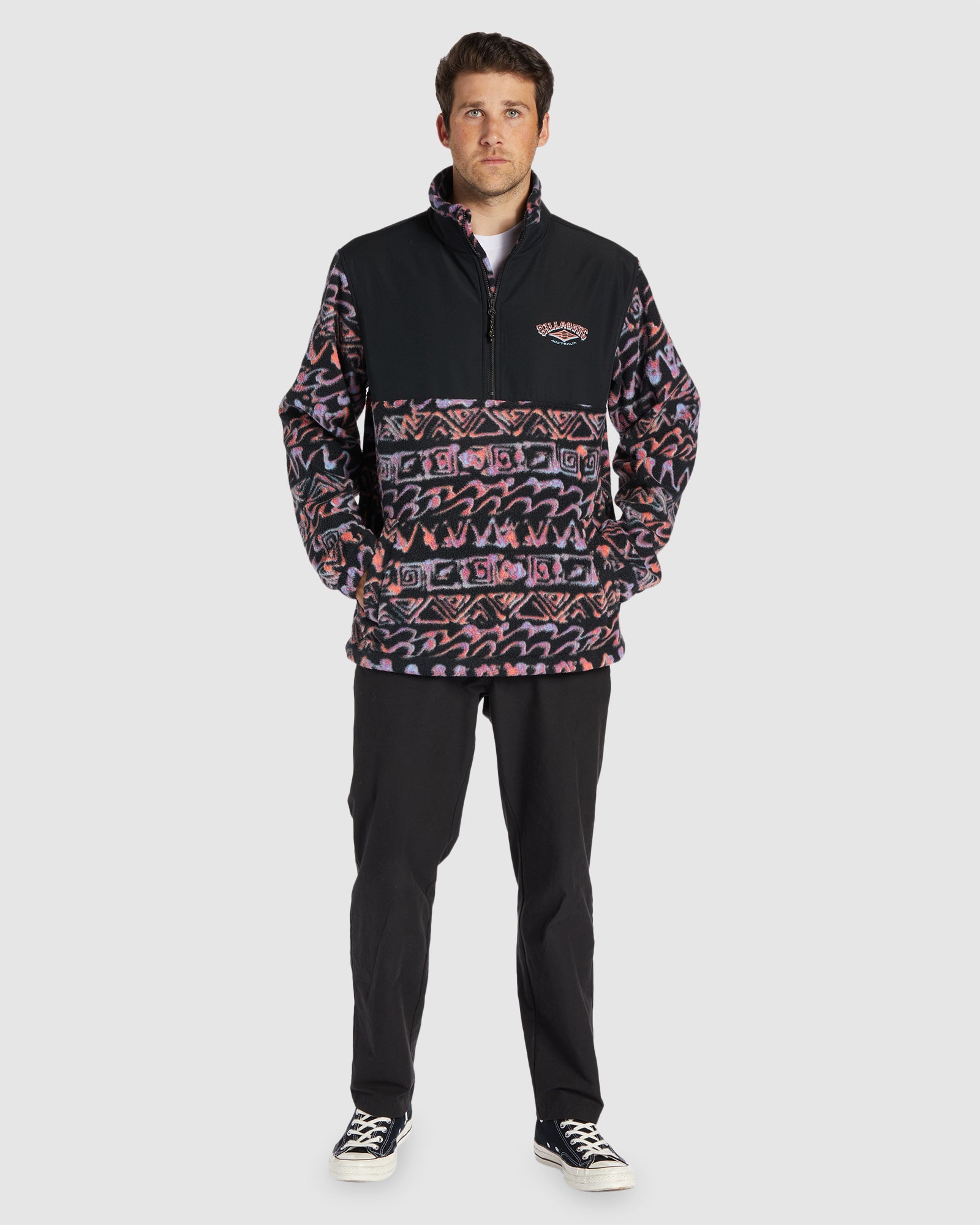 Mens A/Div Boundary Re-Issue Mock Neck Fleece Pullover