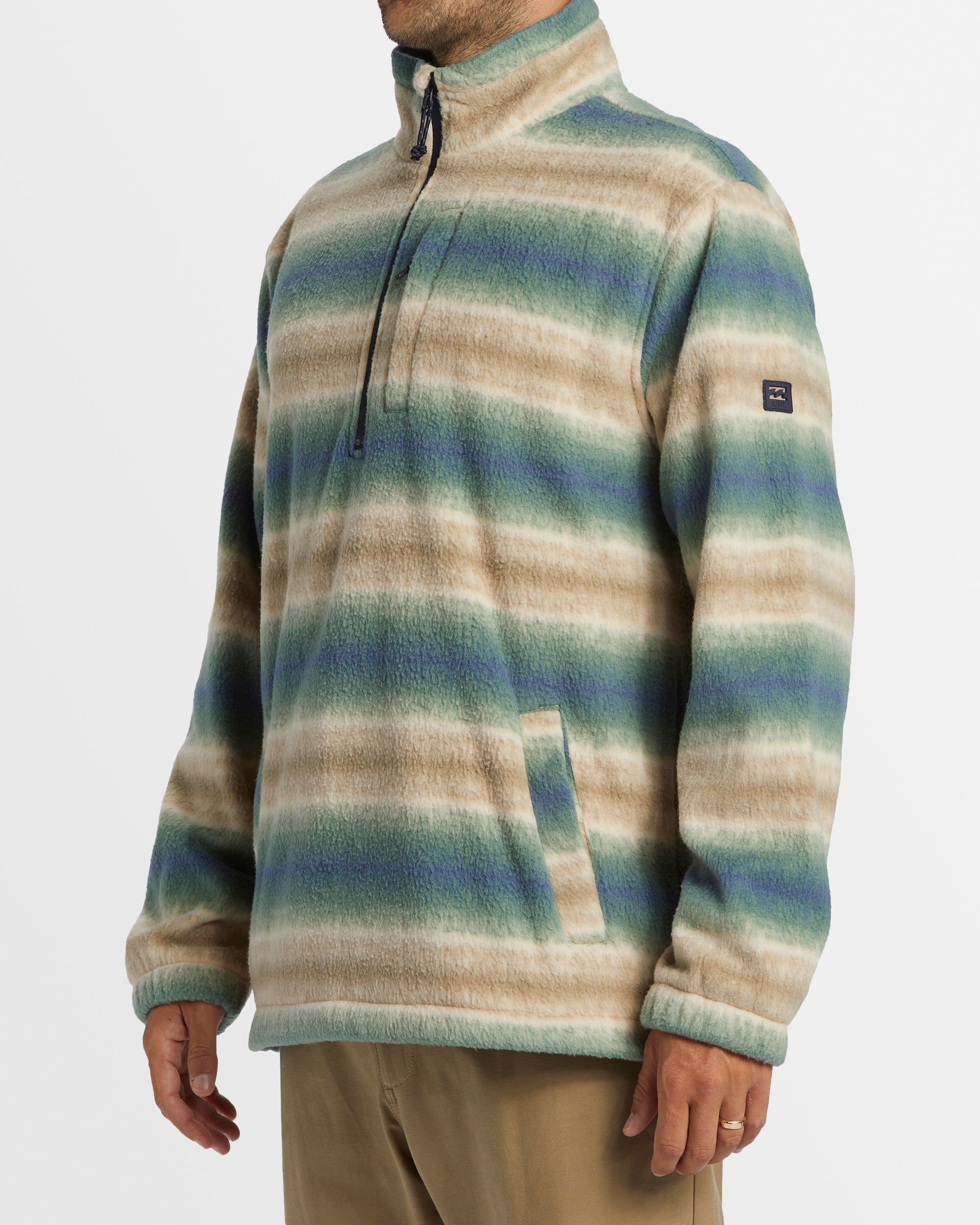 Mens Boundary Mock Neck Fleece Pullover