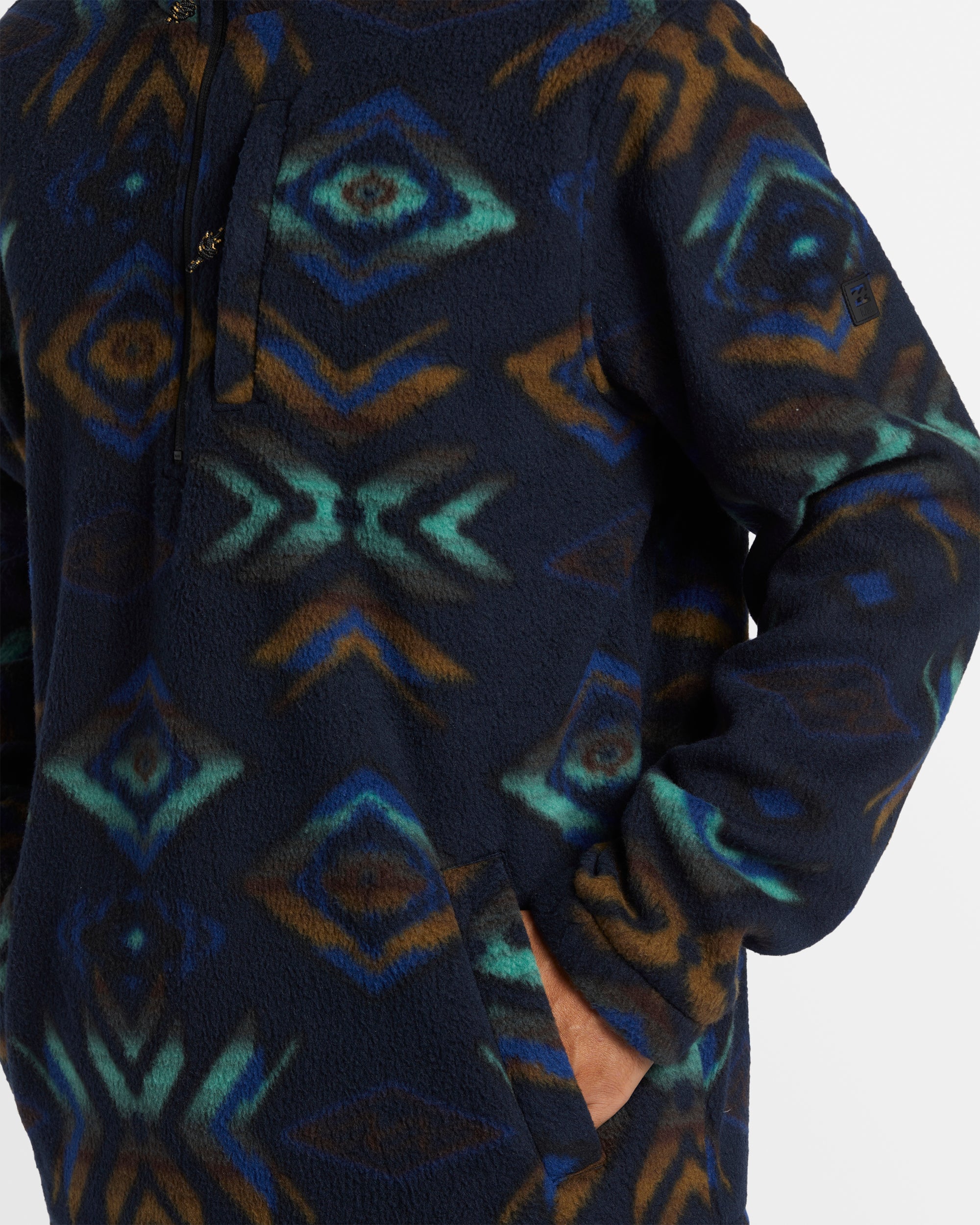 Mens Boundary Mock Neck Fleece Pullover