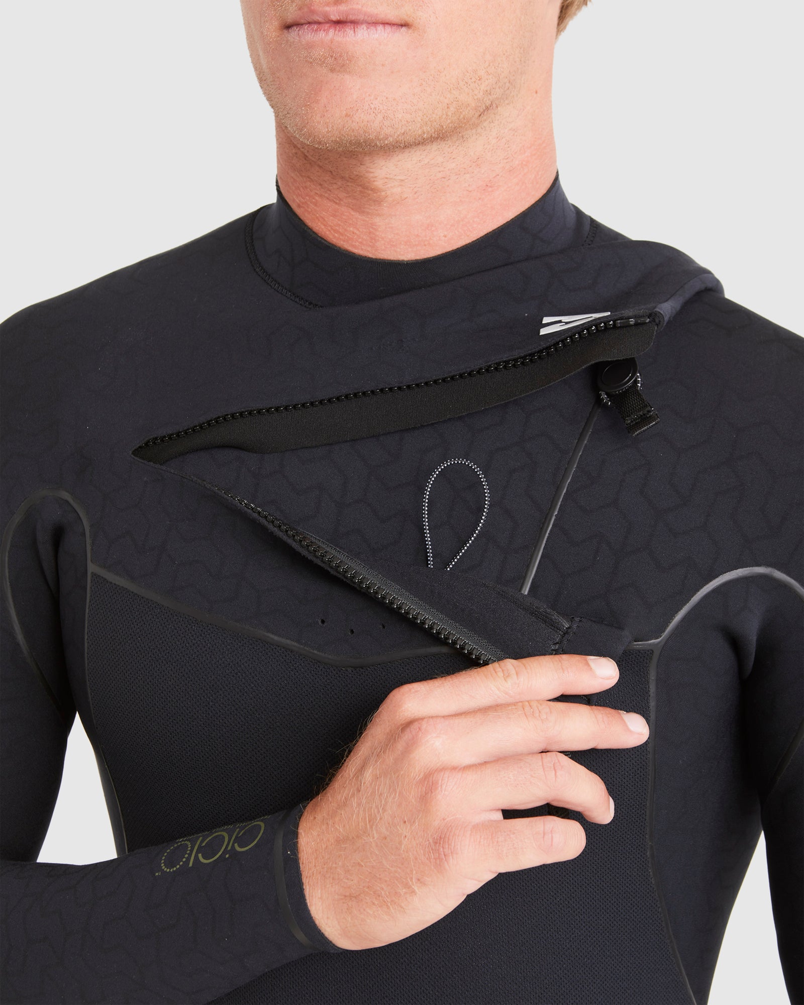 Mens 3/2mm Furnace Natural Chest Zip Steamer Wetsuit