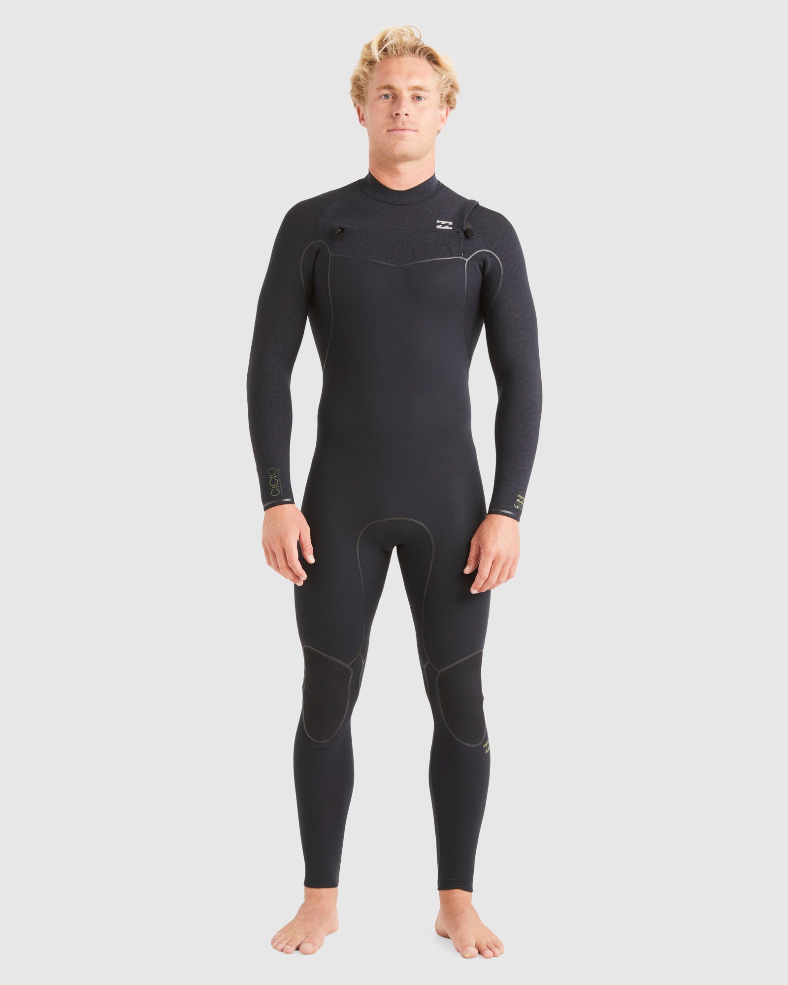 Mens 3/2mm Furnace Natural Chest Zip Steamer Wetsuit