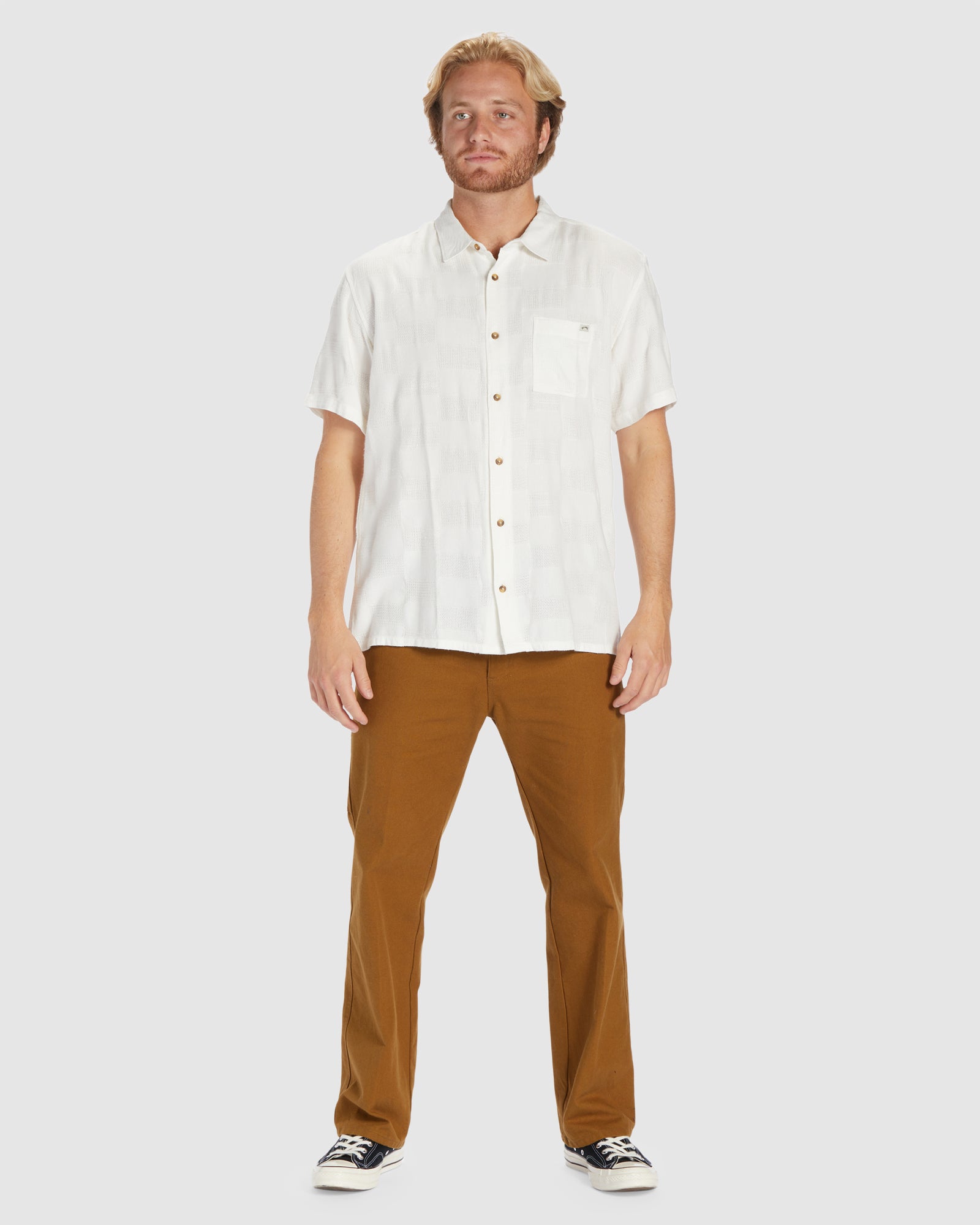 Mens Sundays Jacquard Short Sleeve Shirt