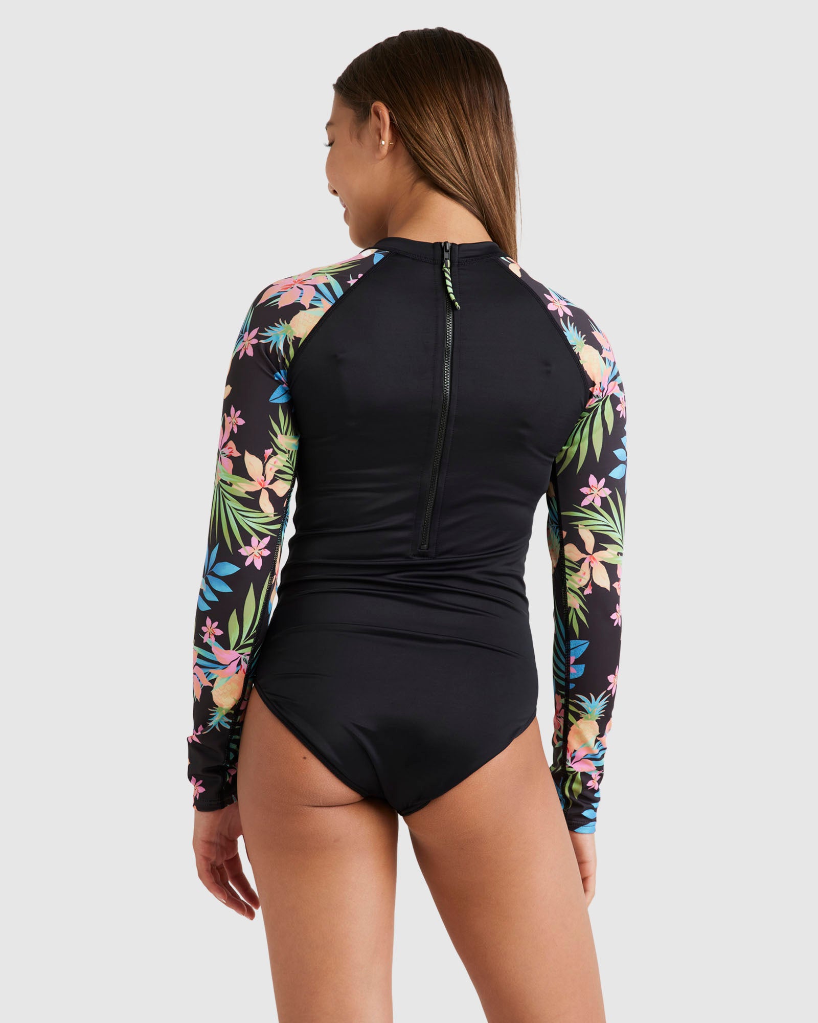 Girls 6-16 In Da Jungle Long Sleeve Bodysuit