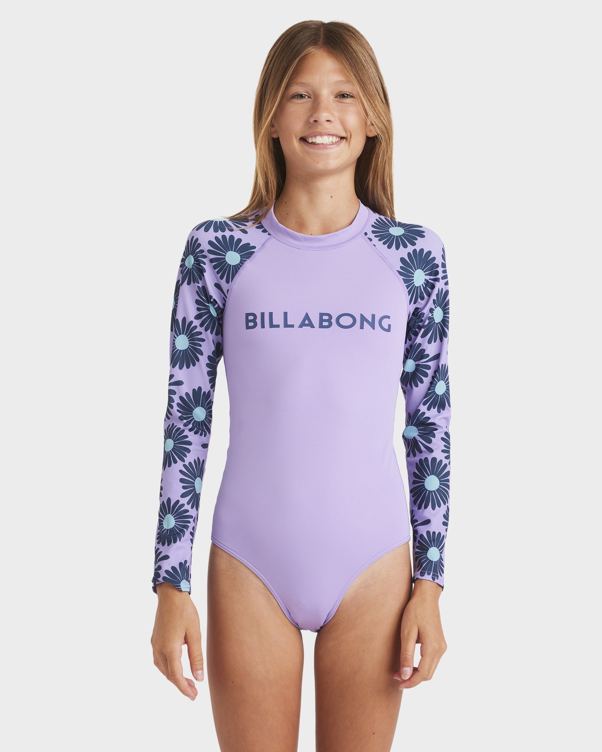 Girls 6-16 Fresh Daze Long Sleeve Bodysuit Rash Vest