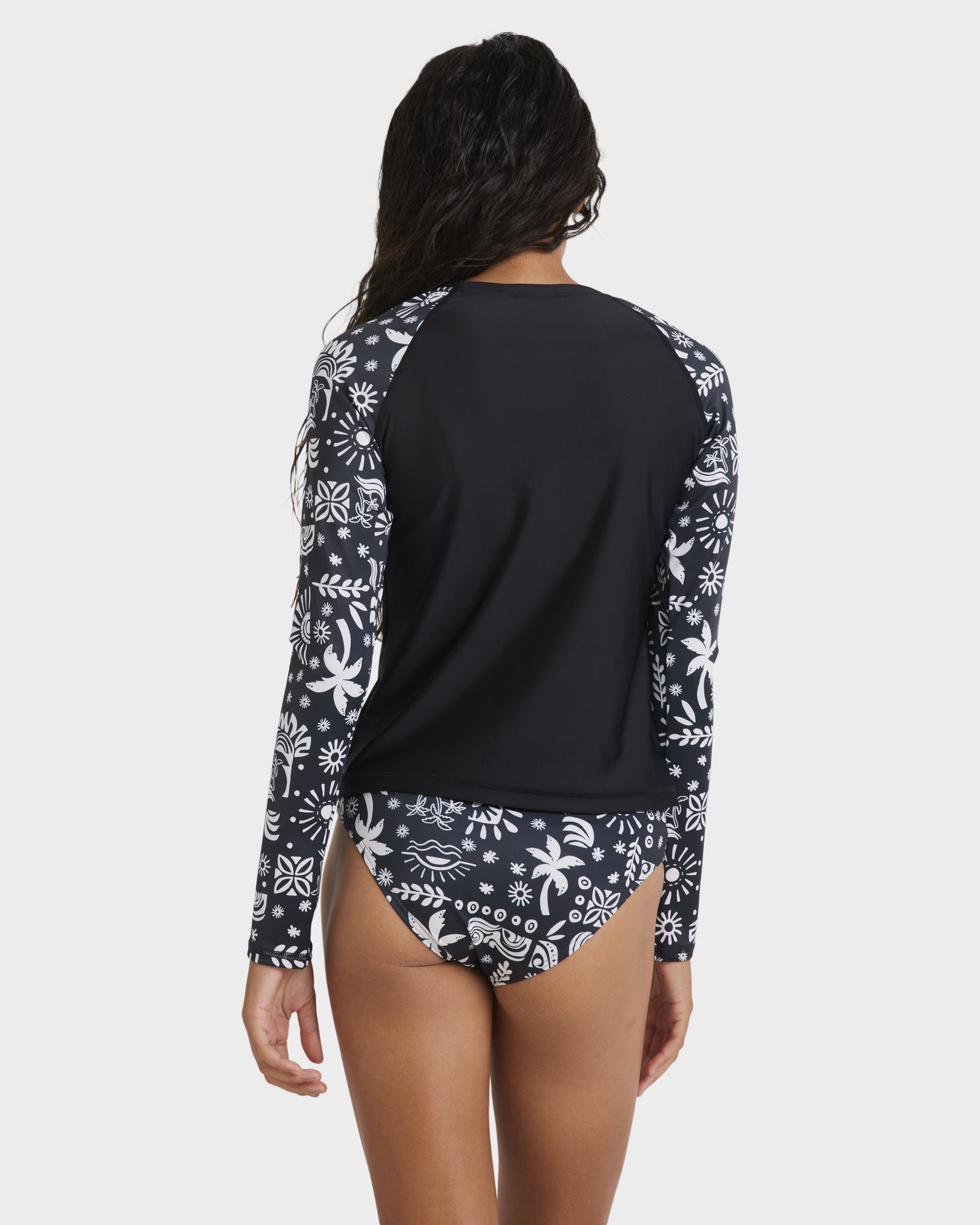 Girls 6-14 Paradise Stamp Long Sleeve Rash Vest