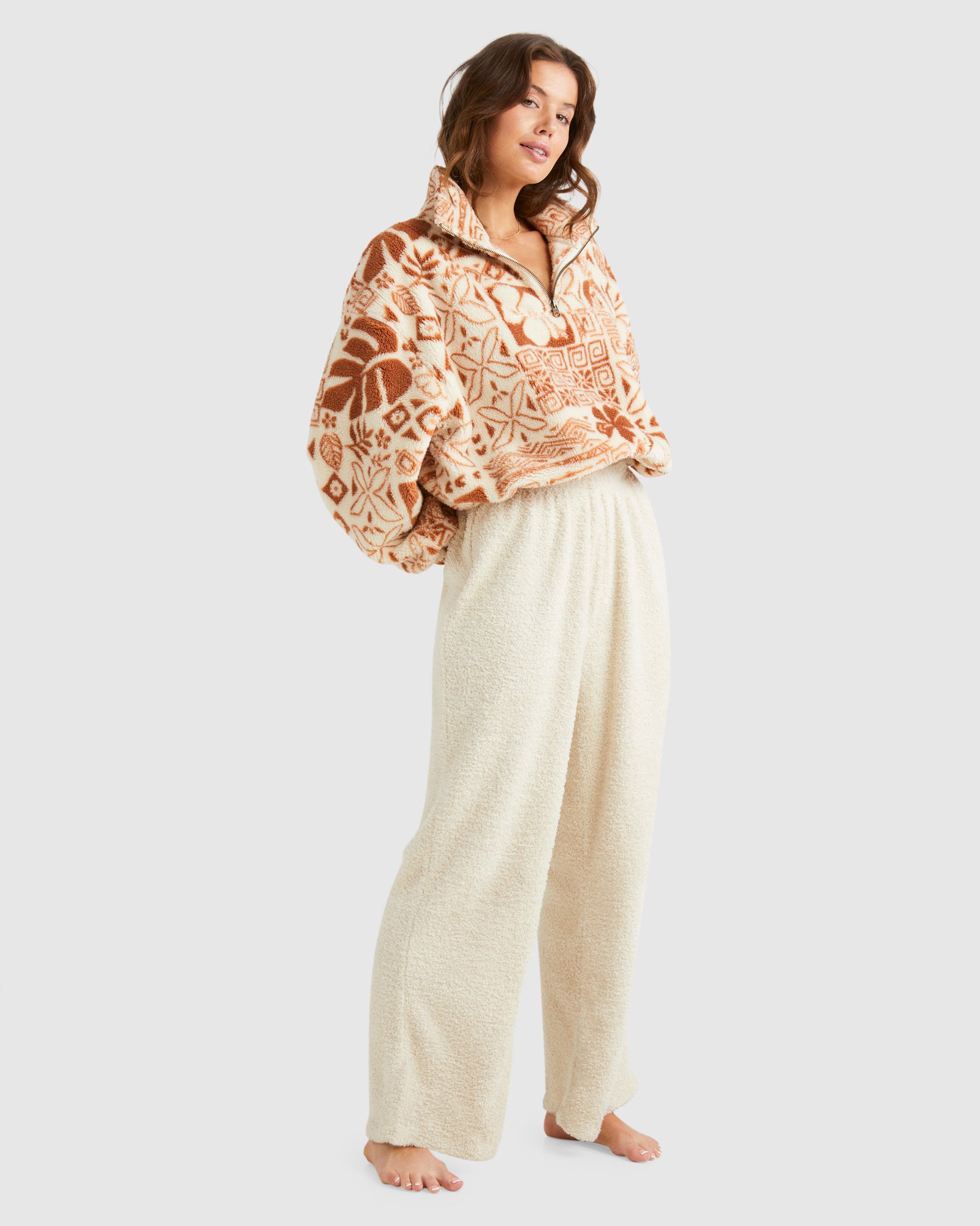 Womens Totally Tiki Half Zip Fleece Jumper