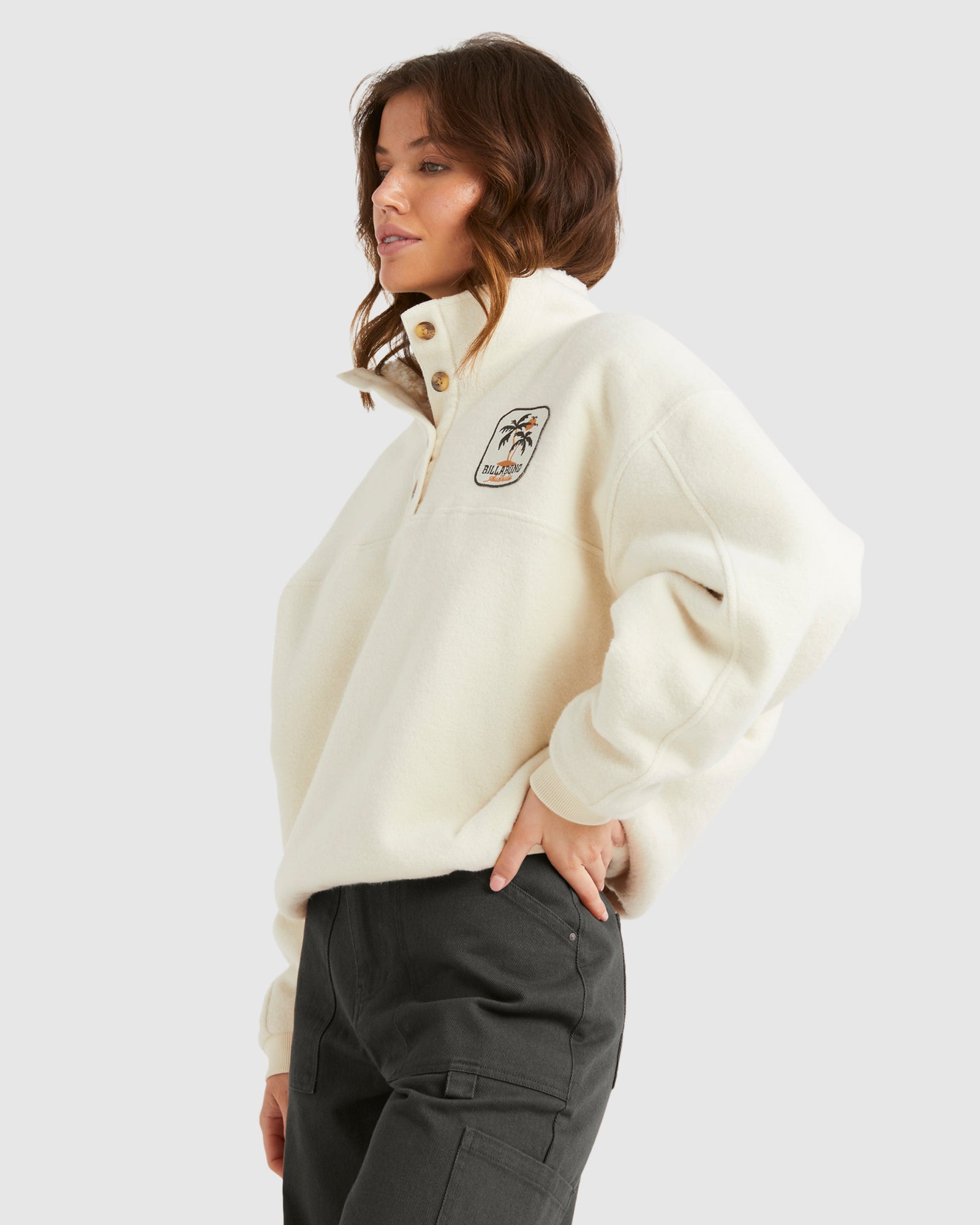 Womens Palmy Button Down Fleece