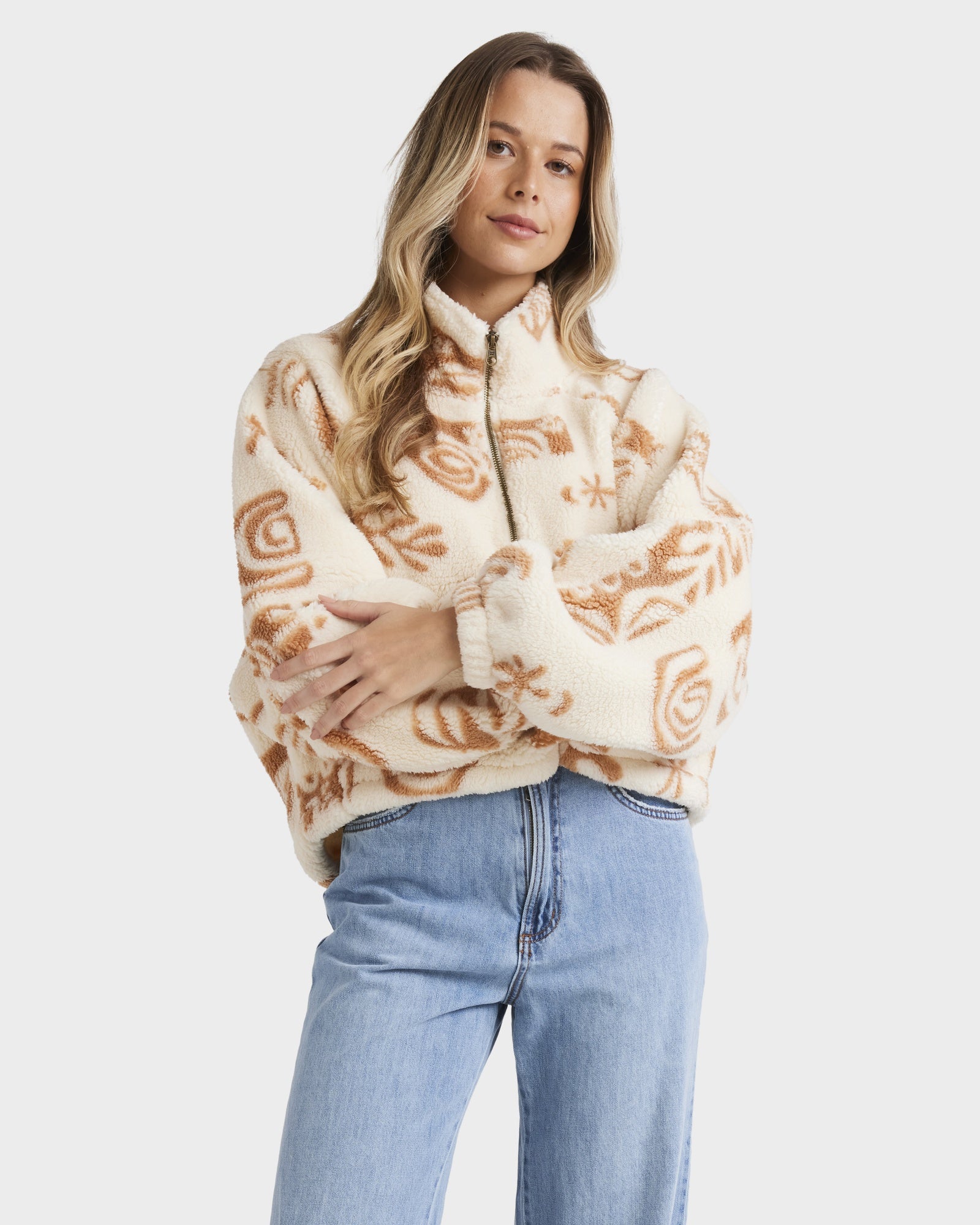 Womens Feeling Playful Half Zip Fleece Pullover