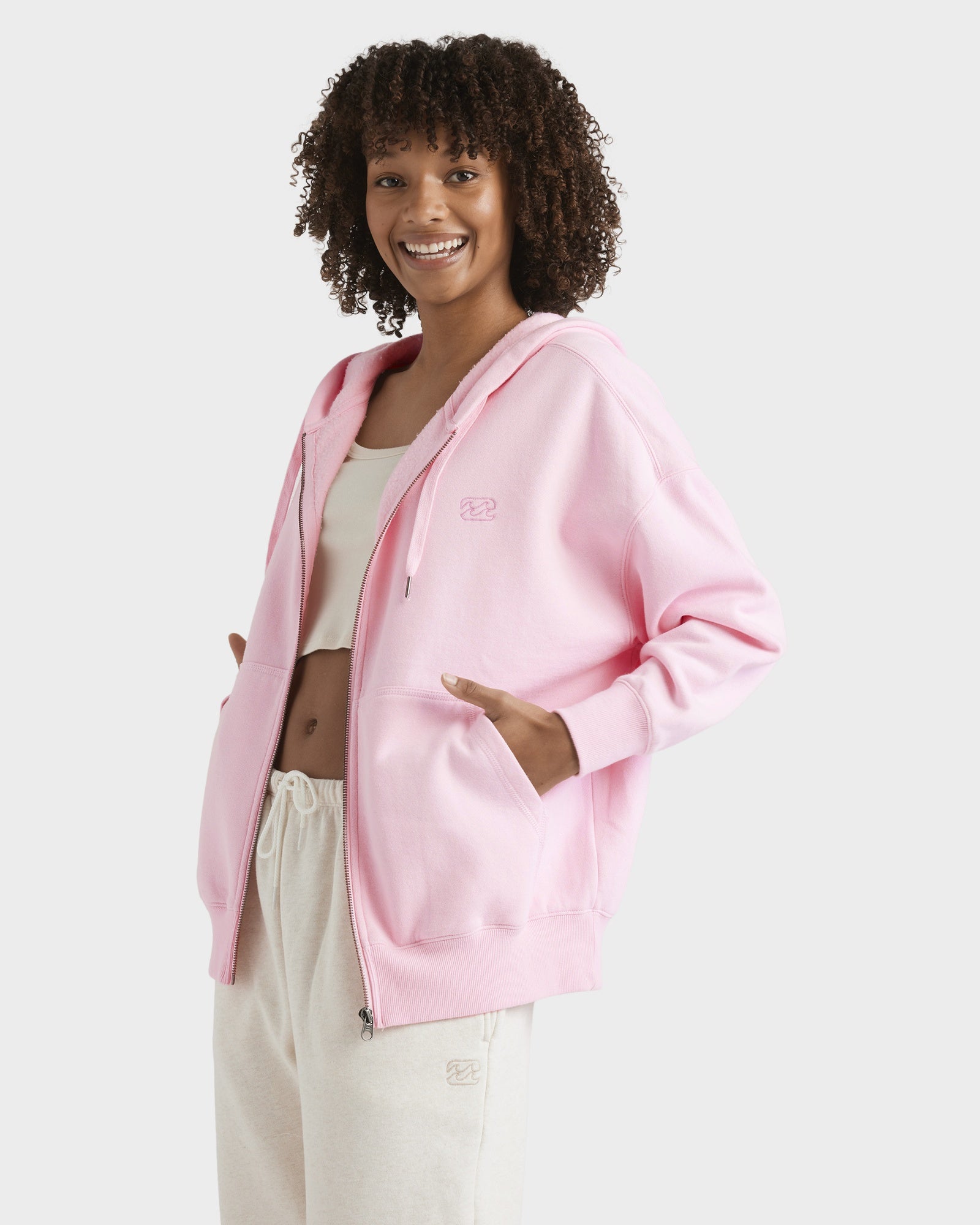 Womens Wave Essential Zip-Up Hoodie