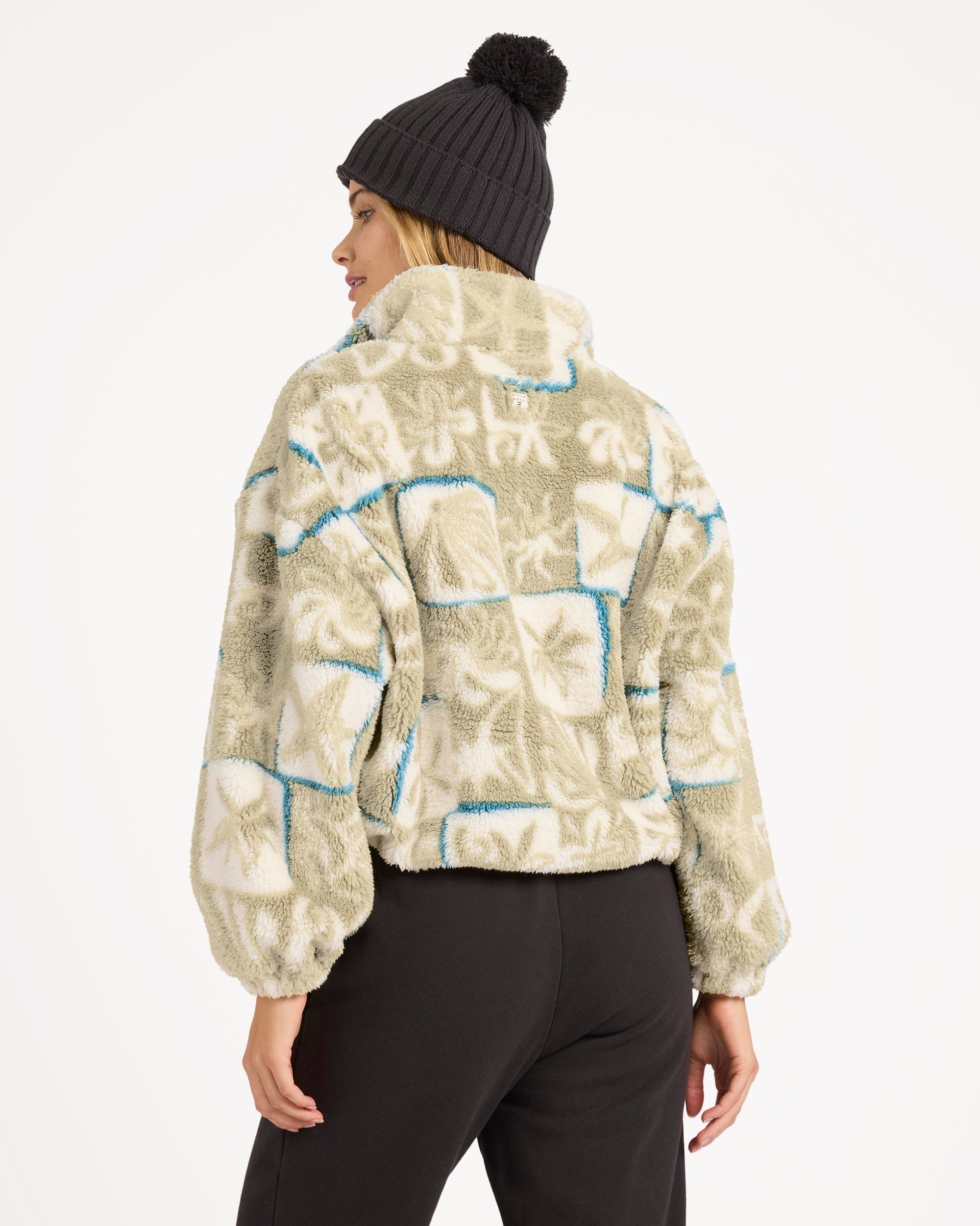 Womens Sea Check Half Zip Fleece Pullover