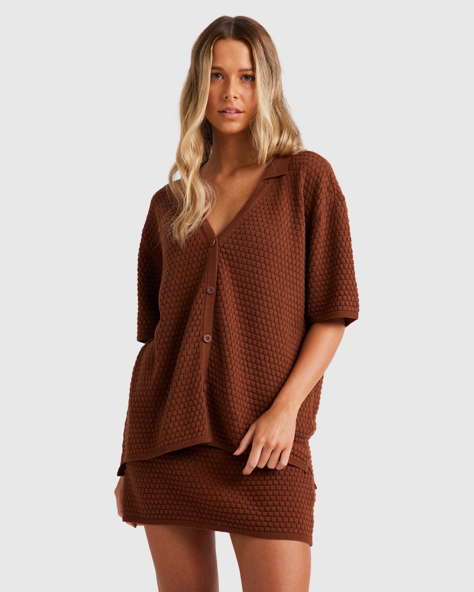 Womens Sun Bubble Knit Shirt