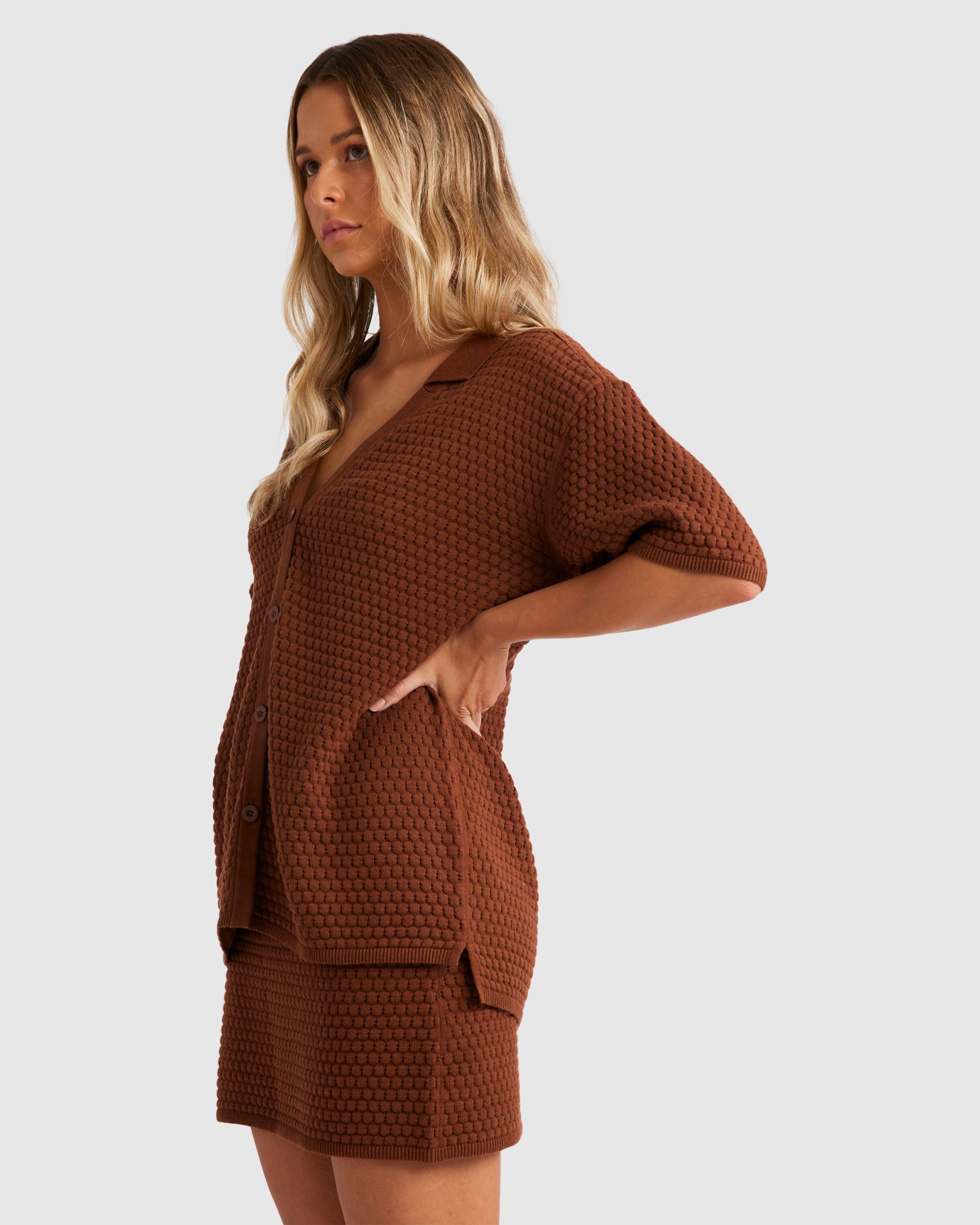 Womens Sun Bubble Knit Shirt