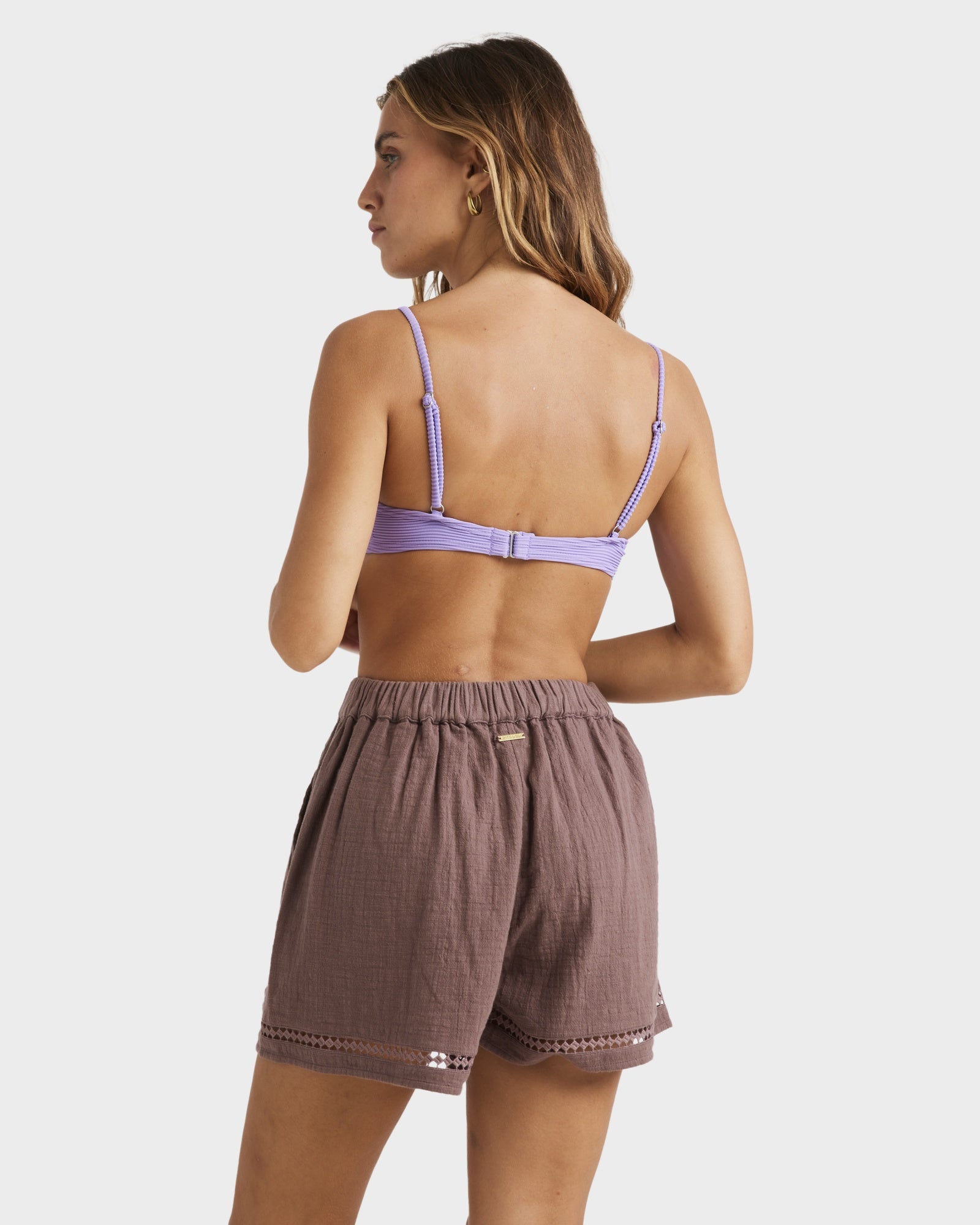 Womens Summers End Elastic Waist Shorts