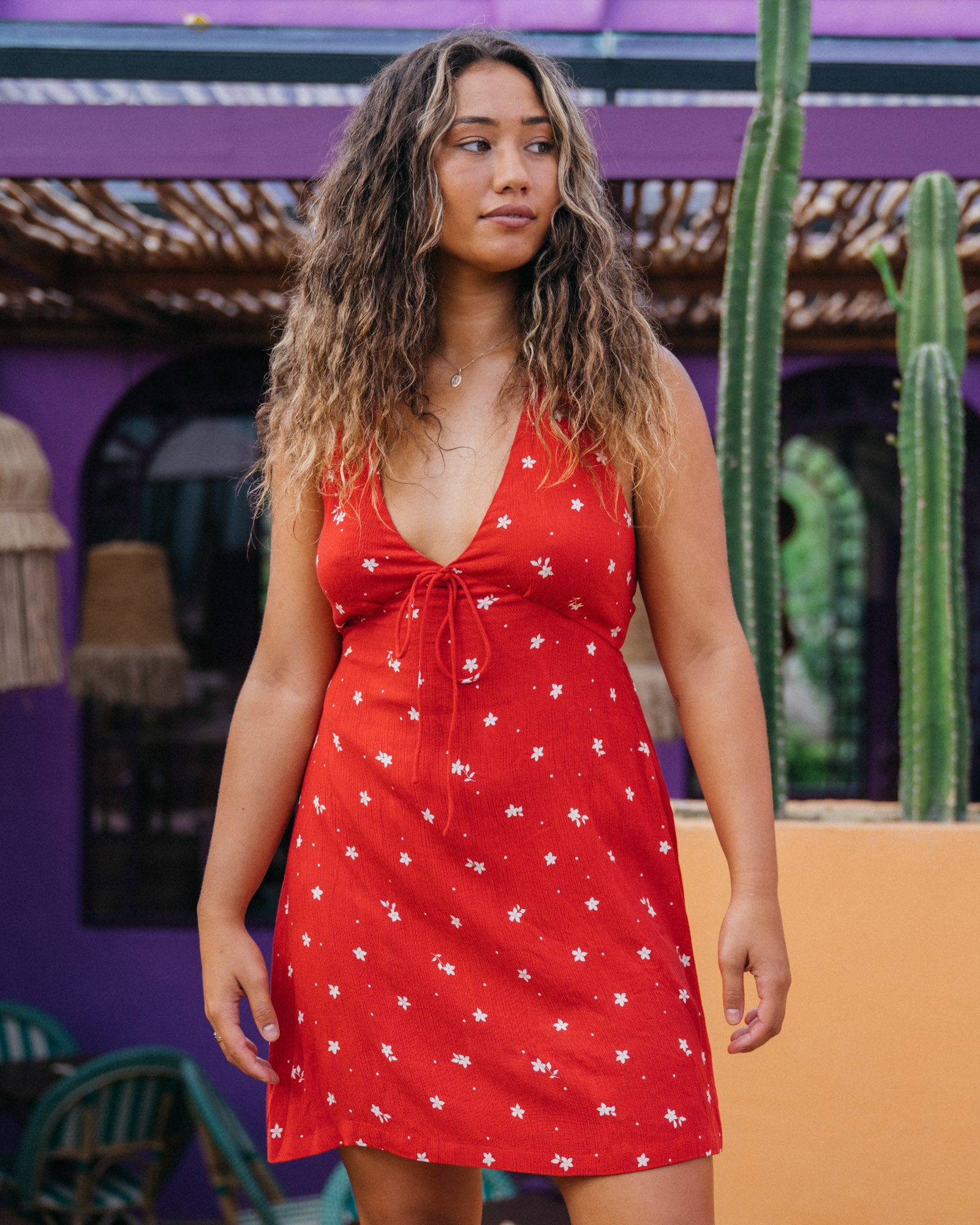 Womens Darlin Halter Mini Dress