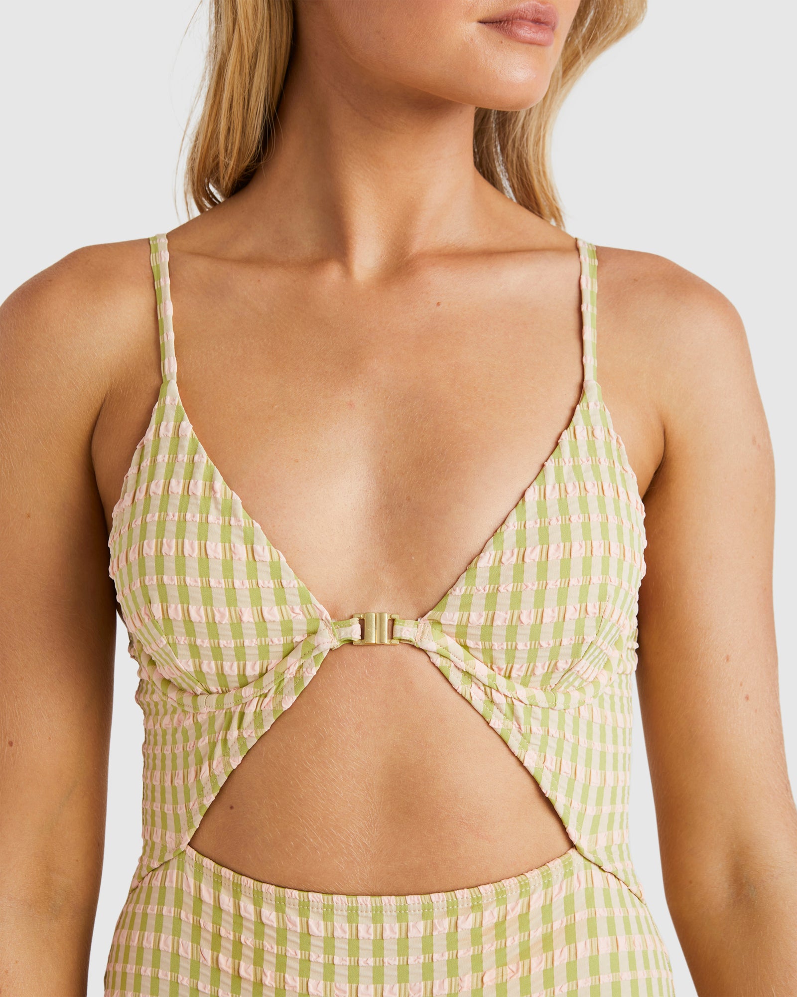 Womens Wave Check Kaia One Piece Swimsuit