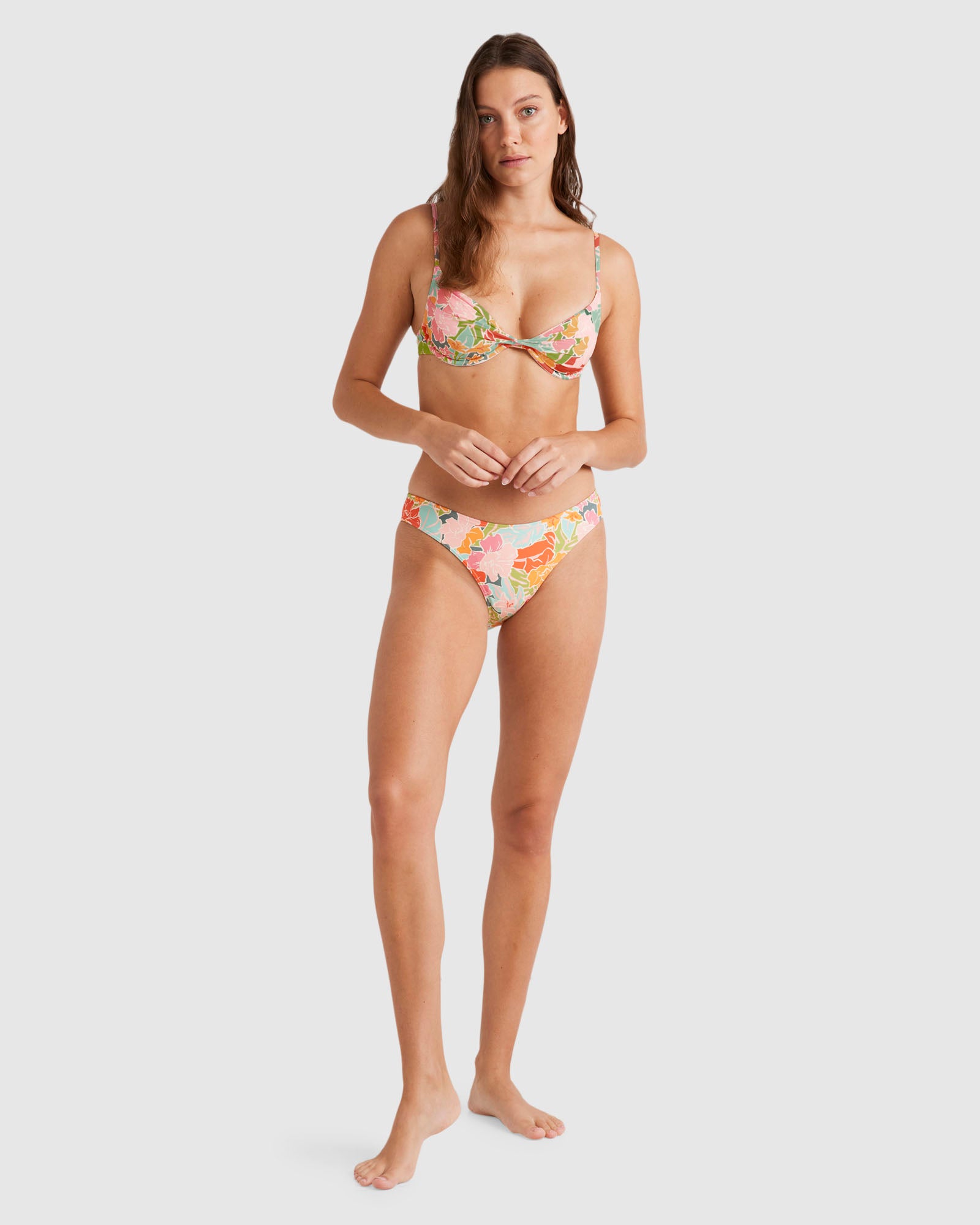 Womens Tropic Highs Twisted Demi Bralette Bikini Top